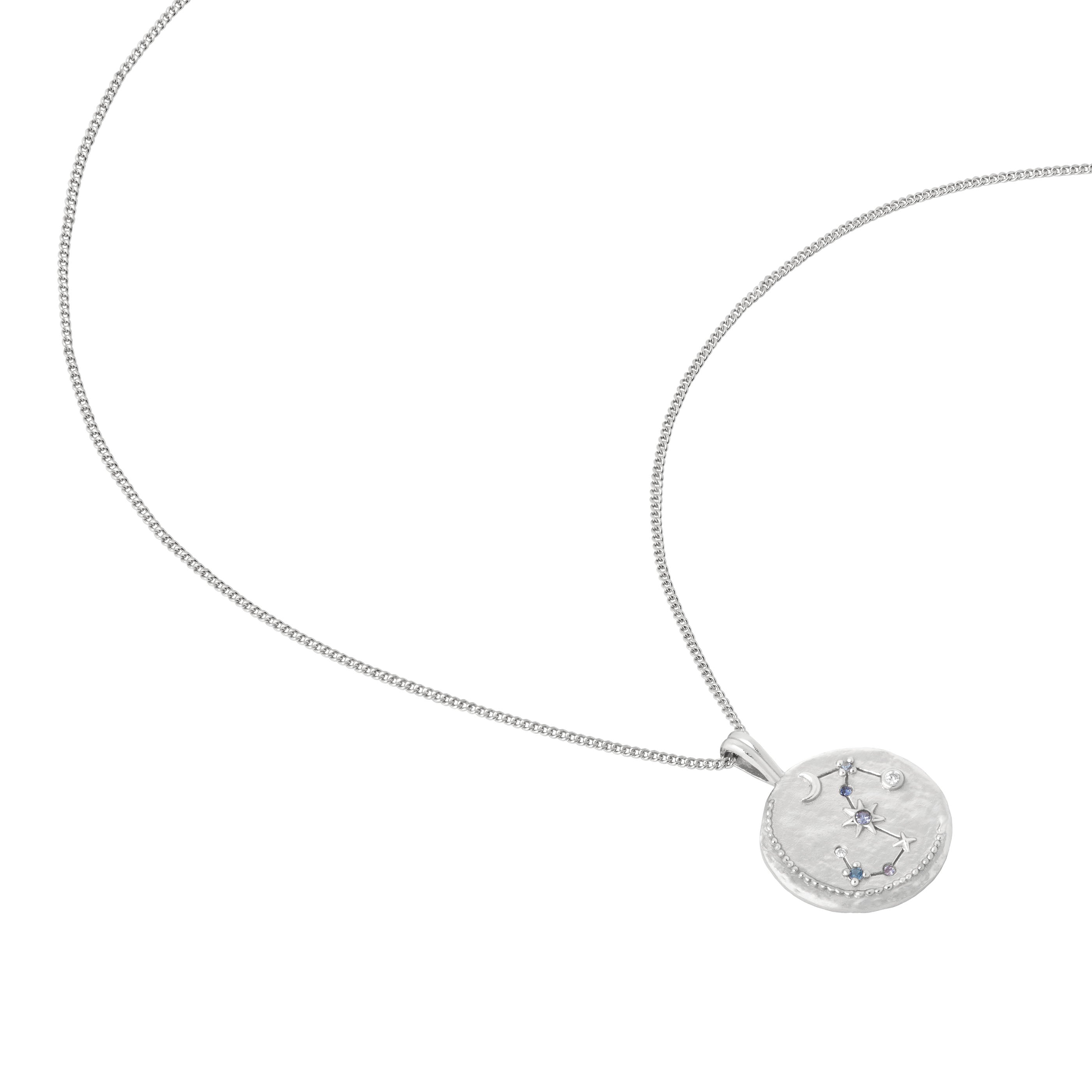 Gemstone Necklaces - Scorpio Zodiac Pendant Necklace in Silver - Zodiac Pendant - Astrid & Miyu