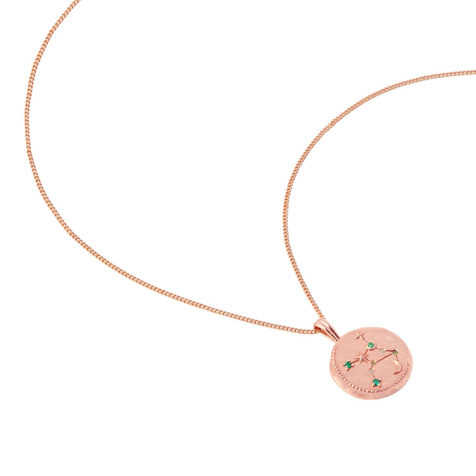 18k Rose Gold Plated Jewellery - Virgo Zodiac Pendant Necklace in Rose Gold - Zodiac Pendant - Astrid & Miyu