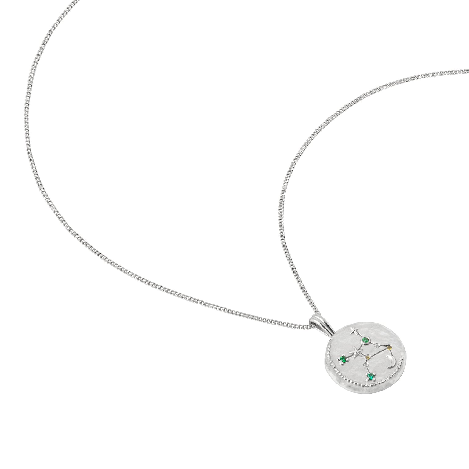 Gemstone Necklaces - Virgo Zodiac Pendant Necklace in Silver - Zodiac Pendant - Astrid & Miyu