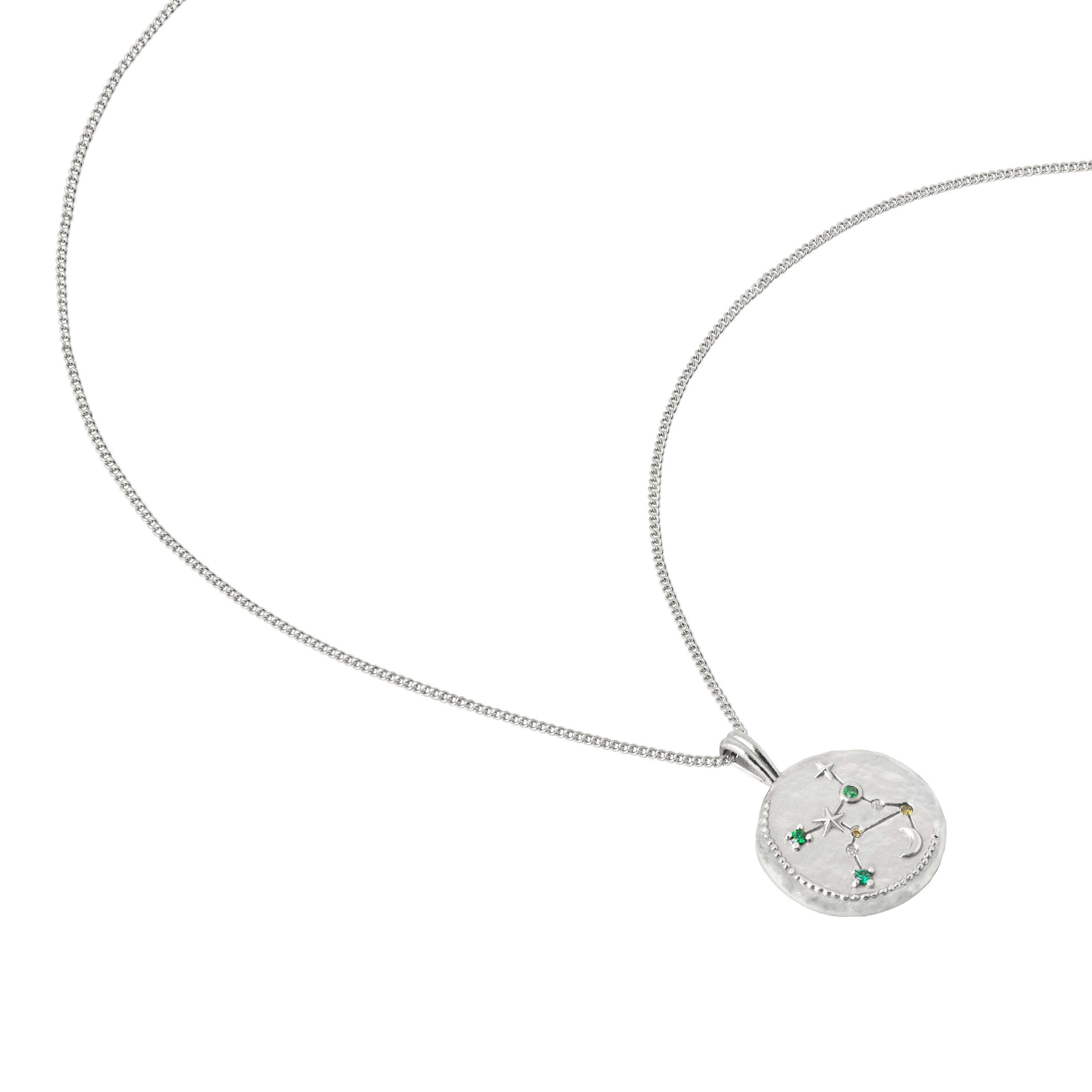 Gemstone Necklaces - Virgo Zodiac Pendant Necklace in Silver - Zodiac Pendant - Astrid & Miyu