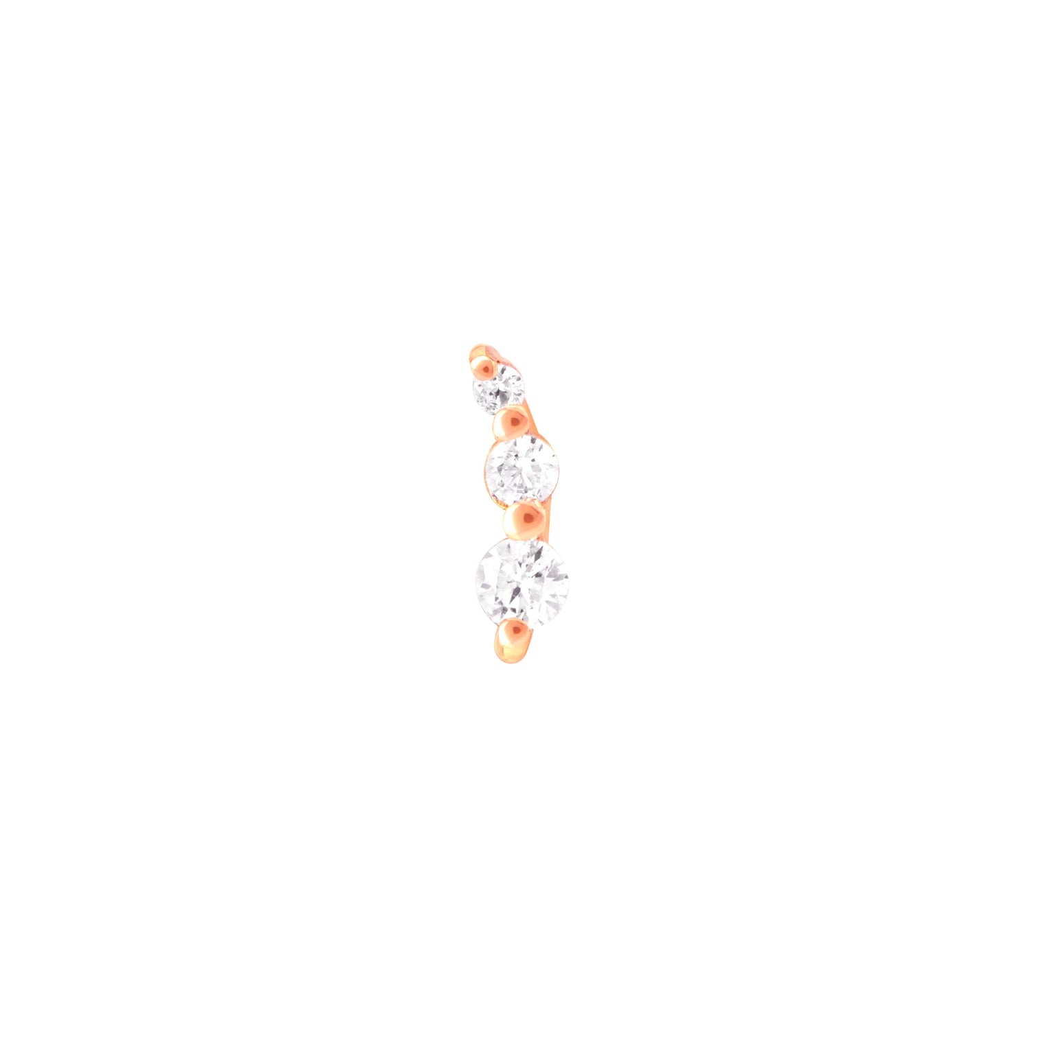 18k Rose Gold Plated Jewellery - Glimmer Crystal Barbell in Rose Gold - Barbell Earring - Astrid & Miyu