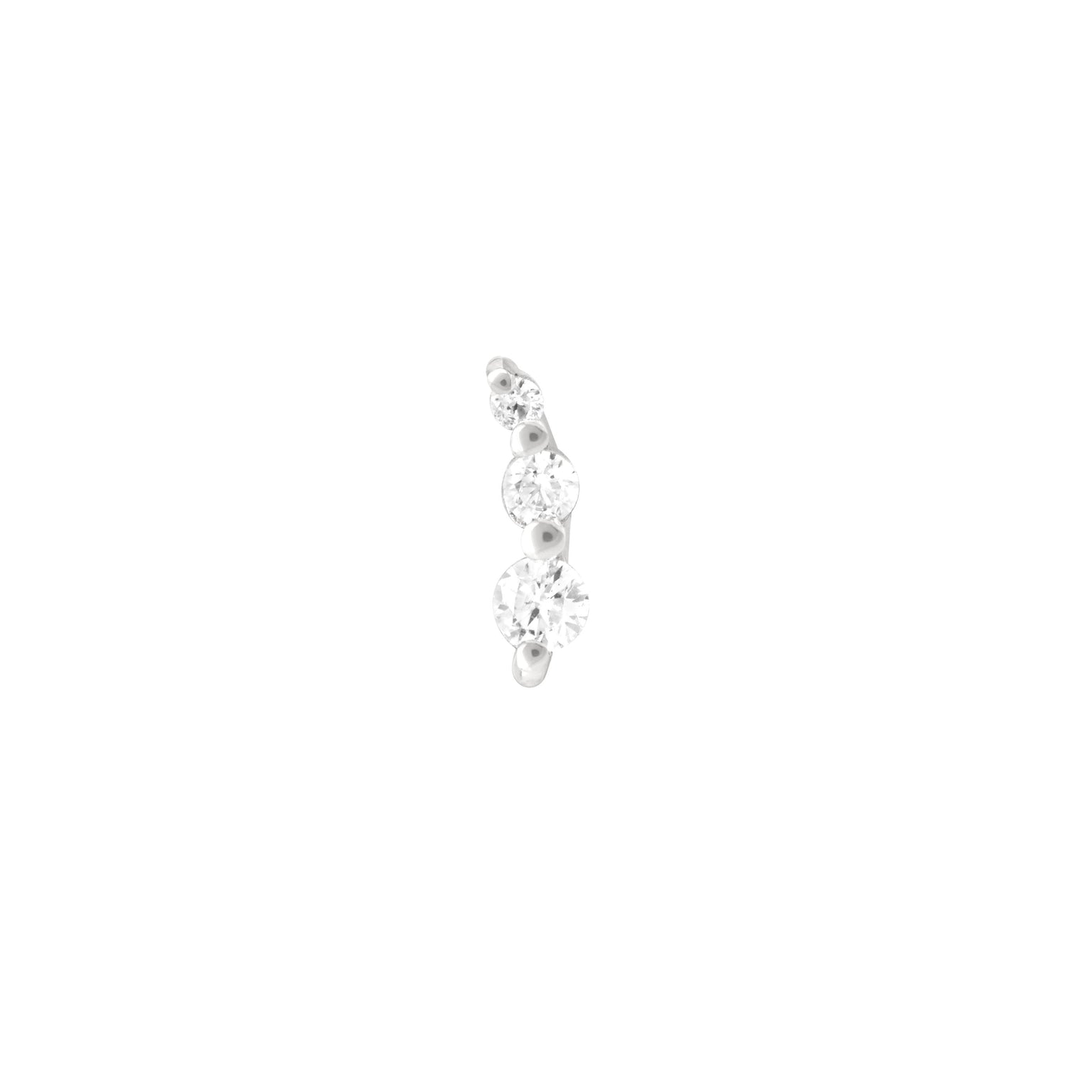 Conch Piercing Jewellery - Glimmer Crystal Barbell in Silver - Barbell Earring - Astrid & Miyu