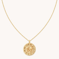 Bold Zodiac Aquarius Pendant Necklace in Gold