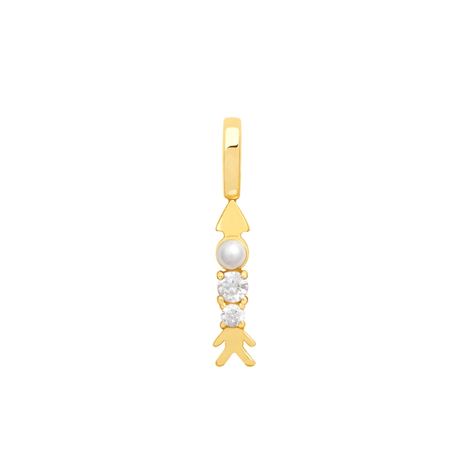 Arrow Necklace Charm in Gold