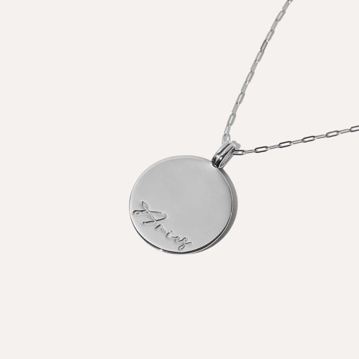 Aries Bold Zodiac Pendant Necklace in Silver back