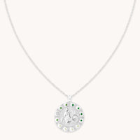 Capricorn Bold Zodiac Pendant Necklace in silver