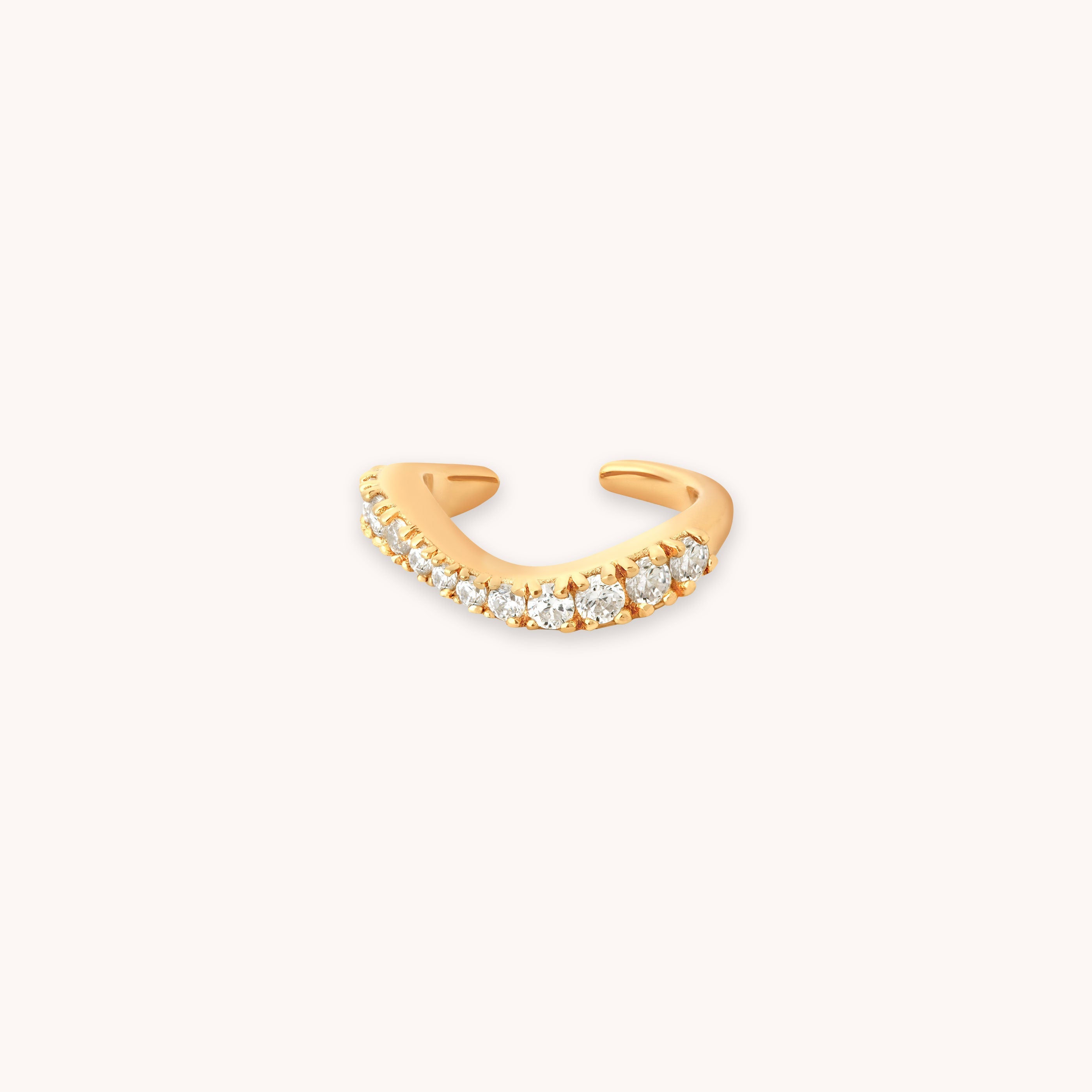 Wave Crystal Gold Ear Cuff | Astrid & Miyu Earrings