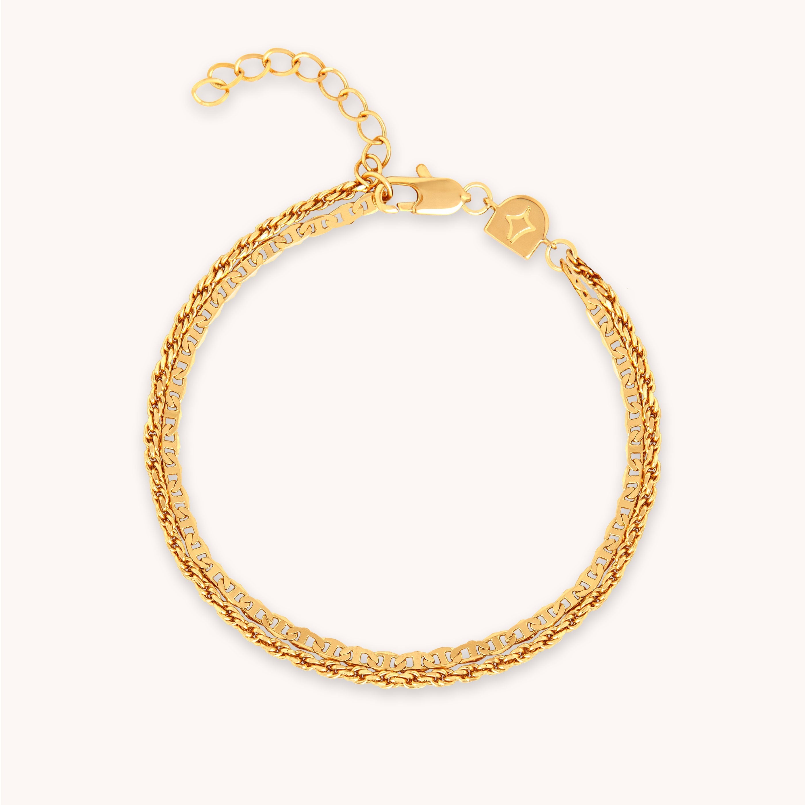 Double Chain Gold Bracelet | Astrid & Miyu Bracelets