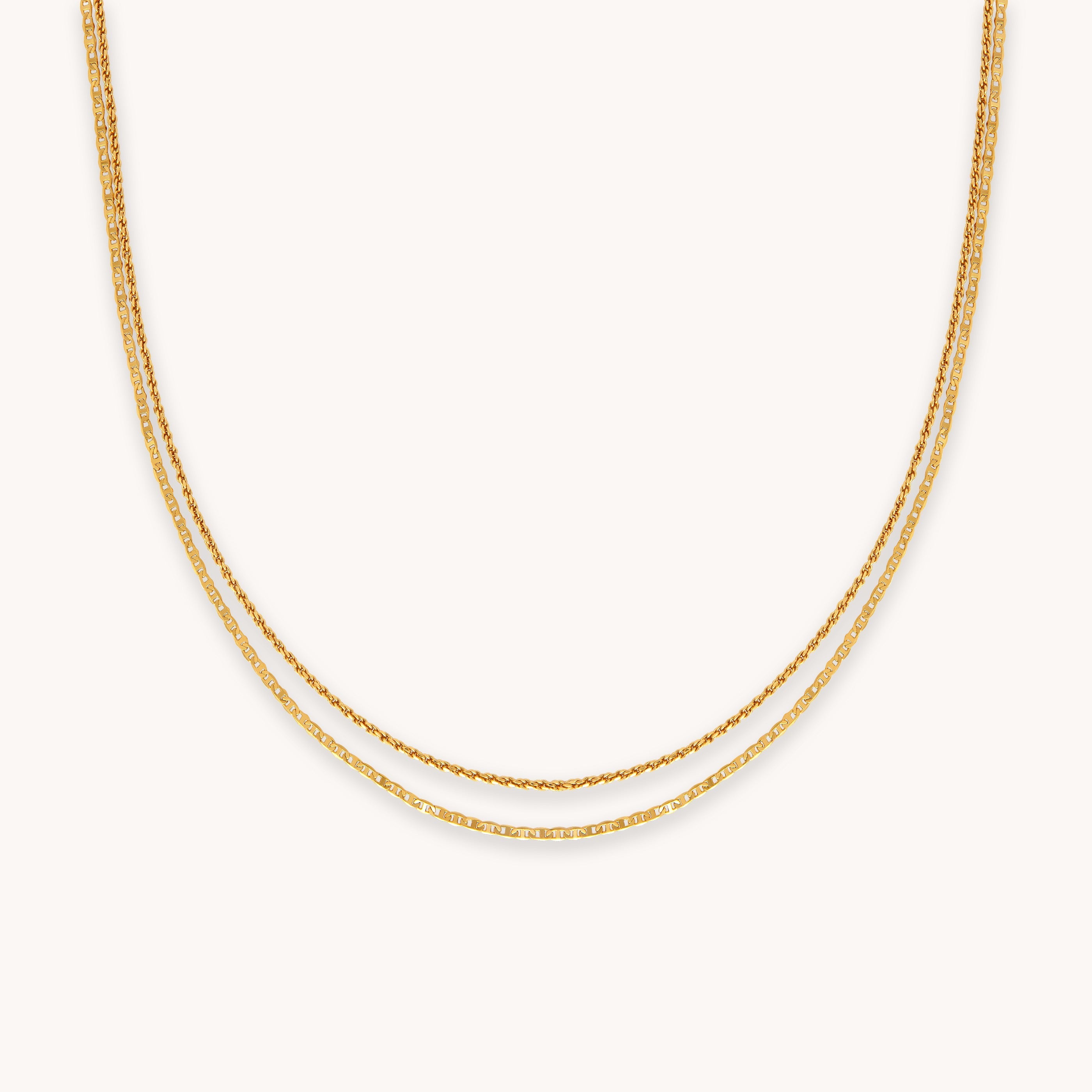 Double Chain Gold Necklace | Astrid & Miyu Necklaces