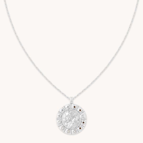 Gemini Bold Zodiac Pendant Necklace in Silver