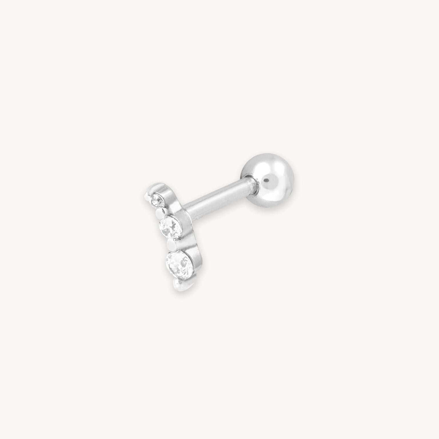 Glimmer Crystal Barbell in Silver