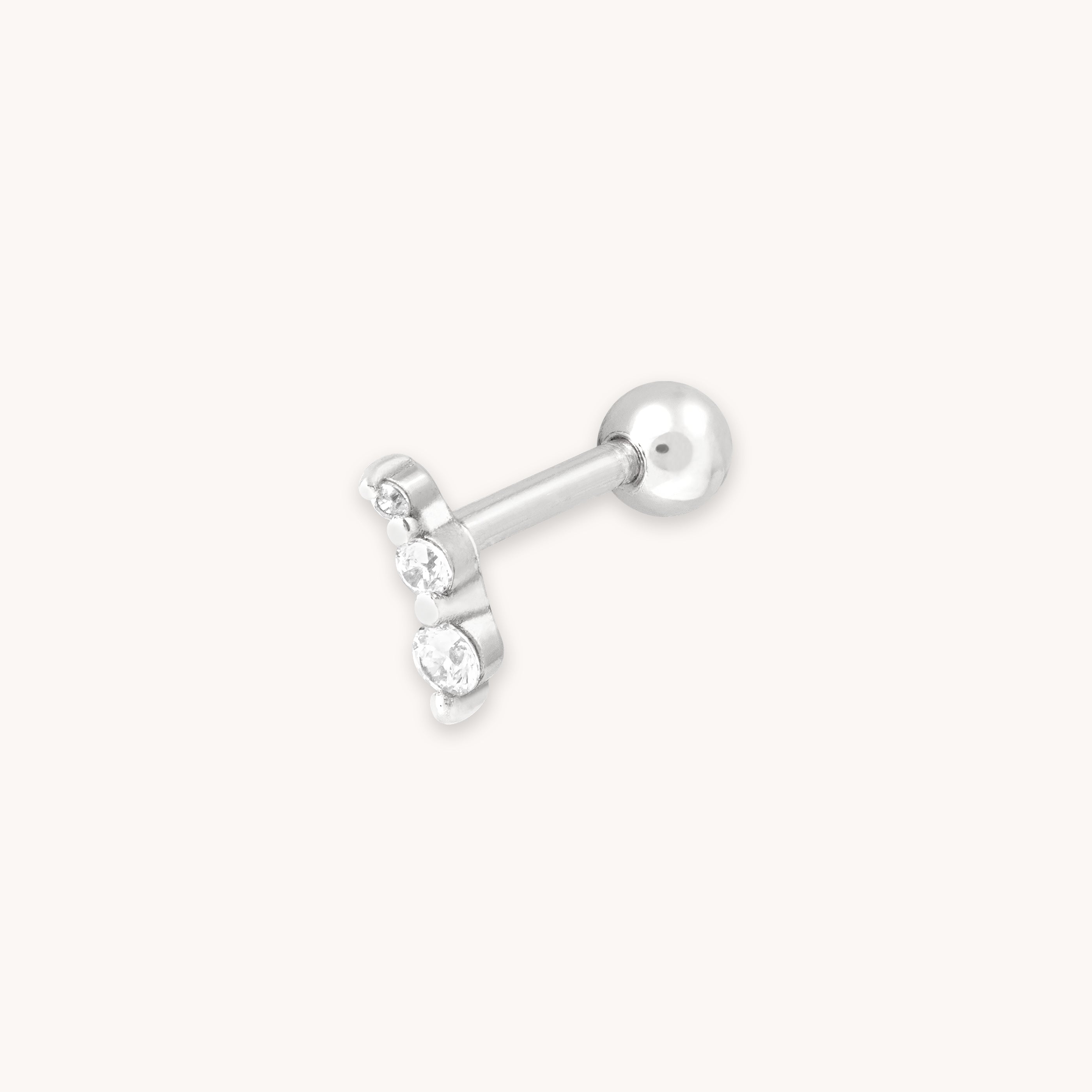 Glimmer Crystal Barbell in Silver