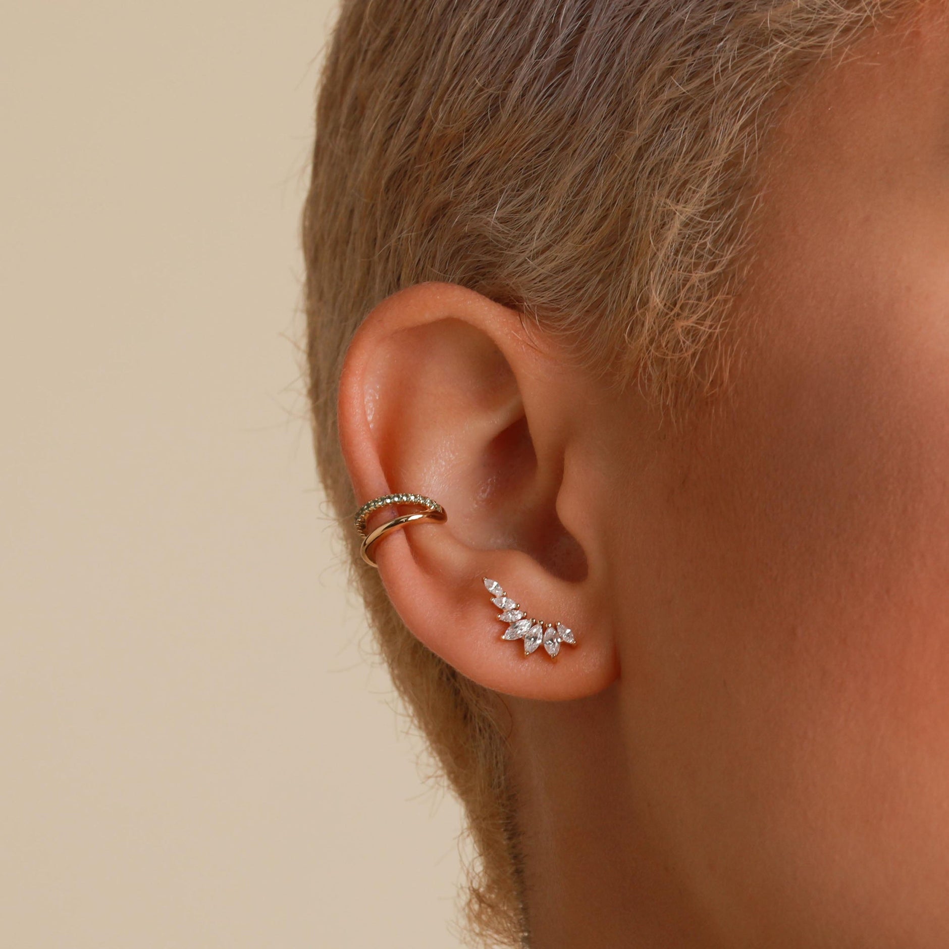 Core Collection SS23 - Glimmer Navette Stud Earrings in Gold - Stud Earrings - Astrid & Miyu