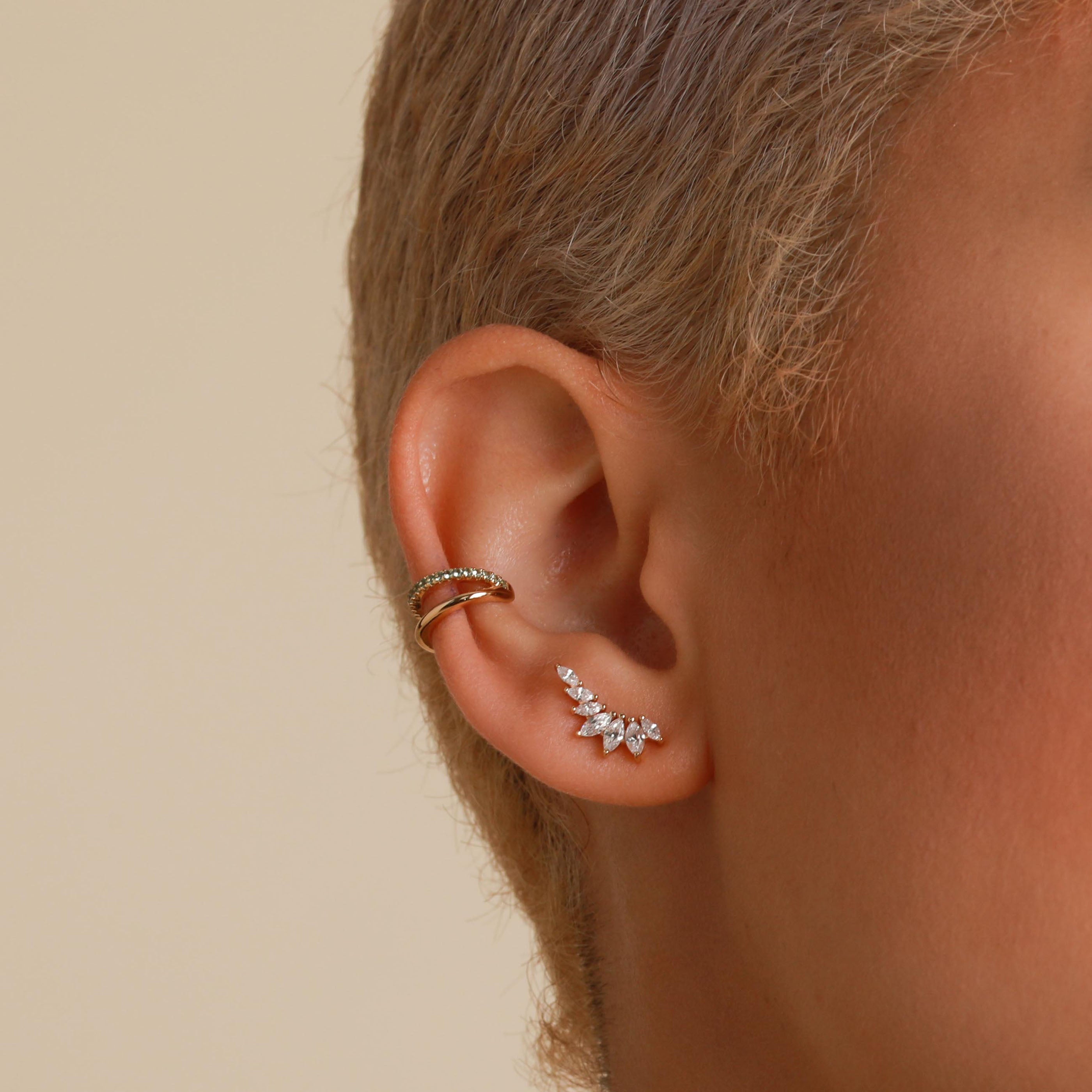 Core Collection SS23 - Glimmer Navette Stud Earrings in Gold - Stud Earrings - Astrid & Miyu