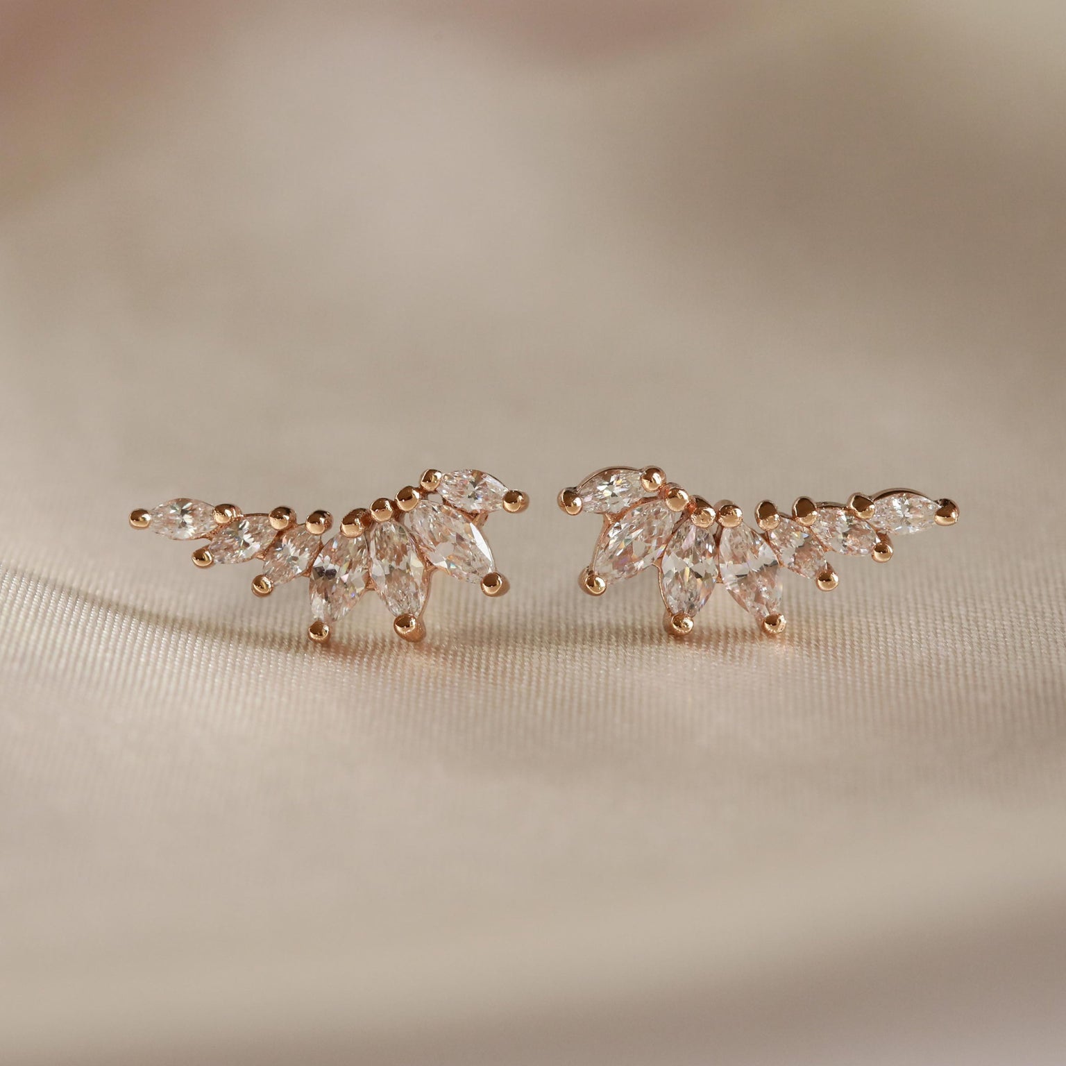 Core Collection SS23 - Glimmer Navette Stud Earrings in Gold - Stud Earrings - Astrid & Miyu