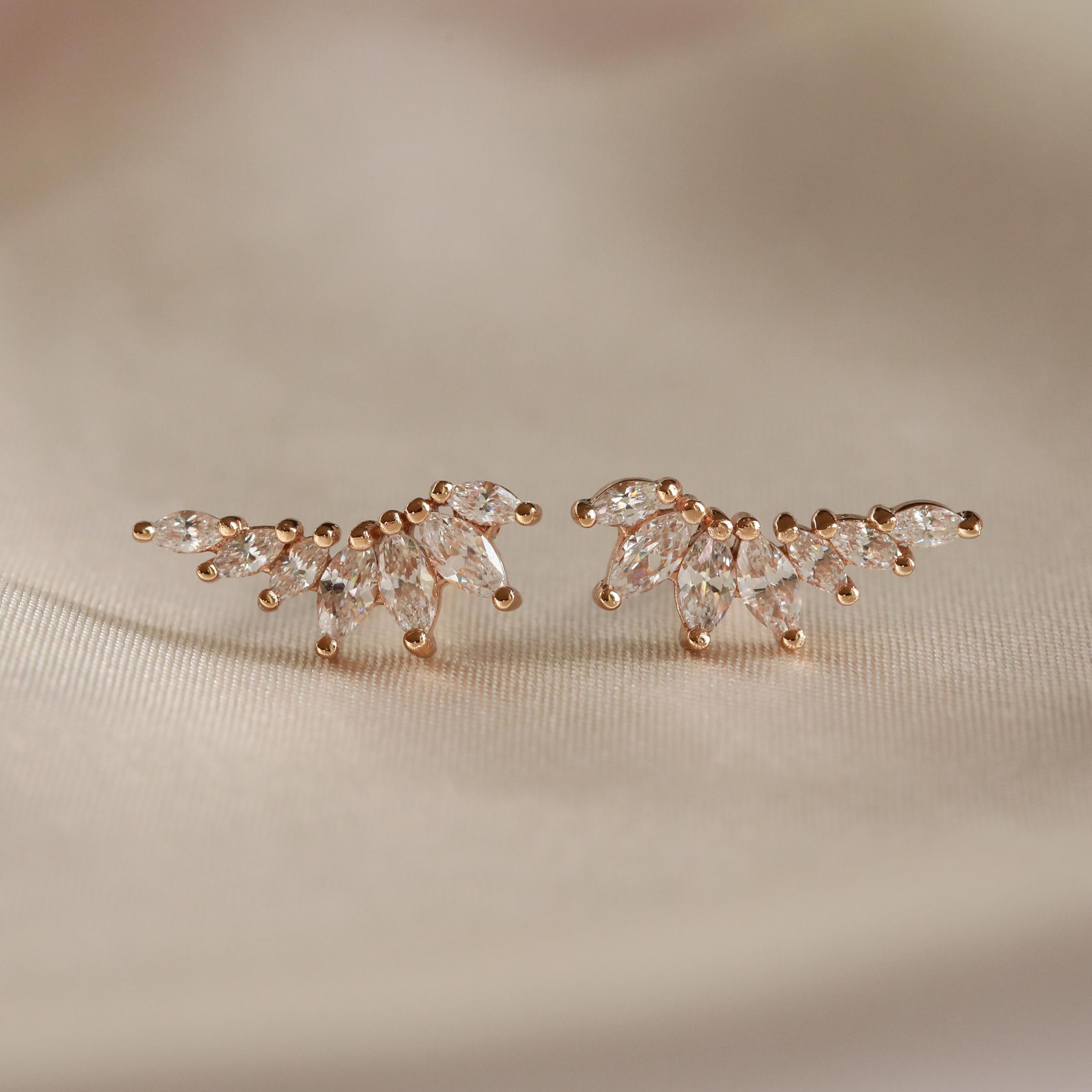 Core Collection SS23 - Glimmer Navette Stud Earrings in Gold - Stud Earrings - Astrid & Miyu