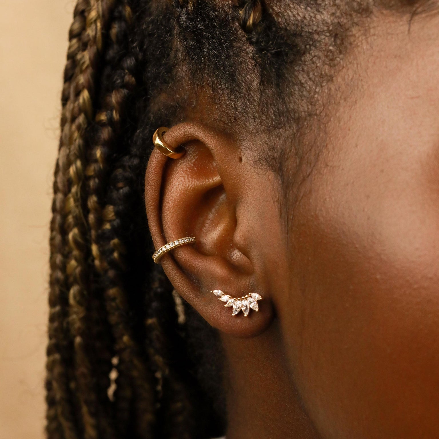 Core Collection SS23 - Glimmer Navette Stud Earrings in Gold - Stud Earrings - Astrid & Miyu