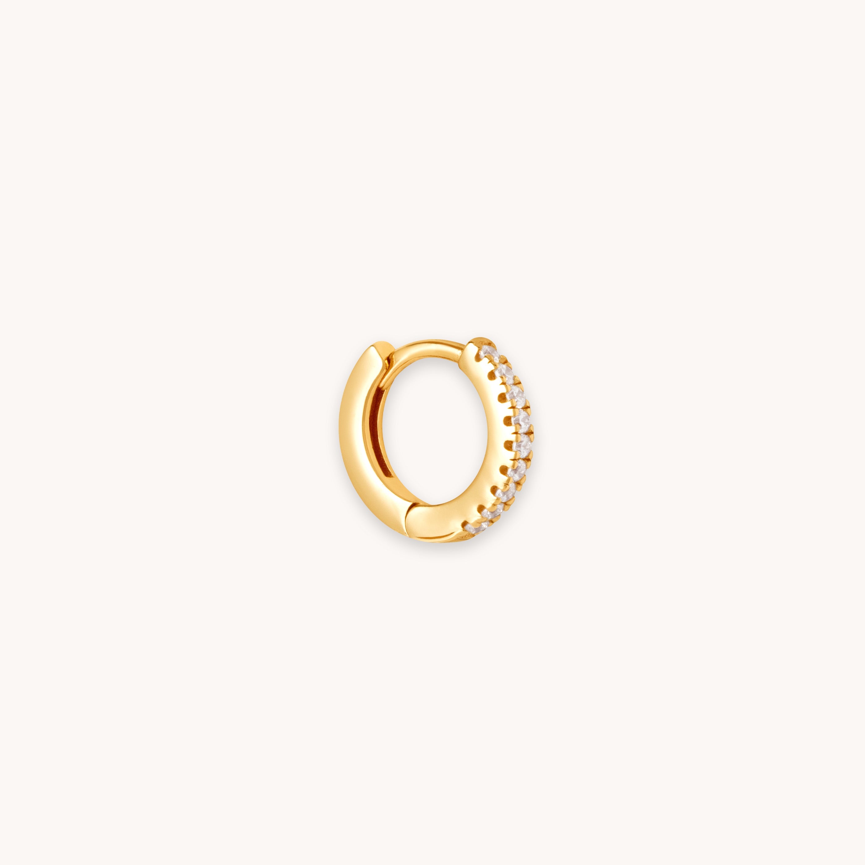 Jewelled Crystal Hoop 6.5mm Gold cut out