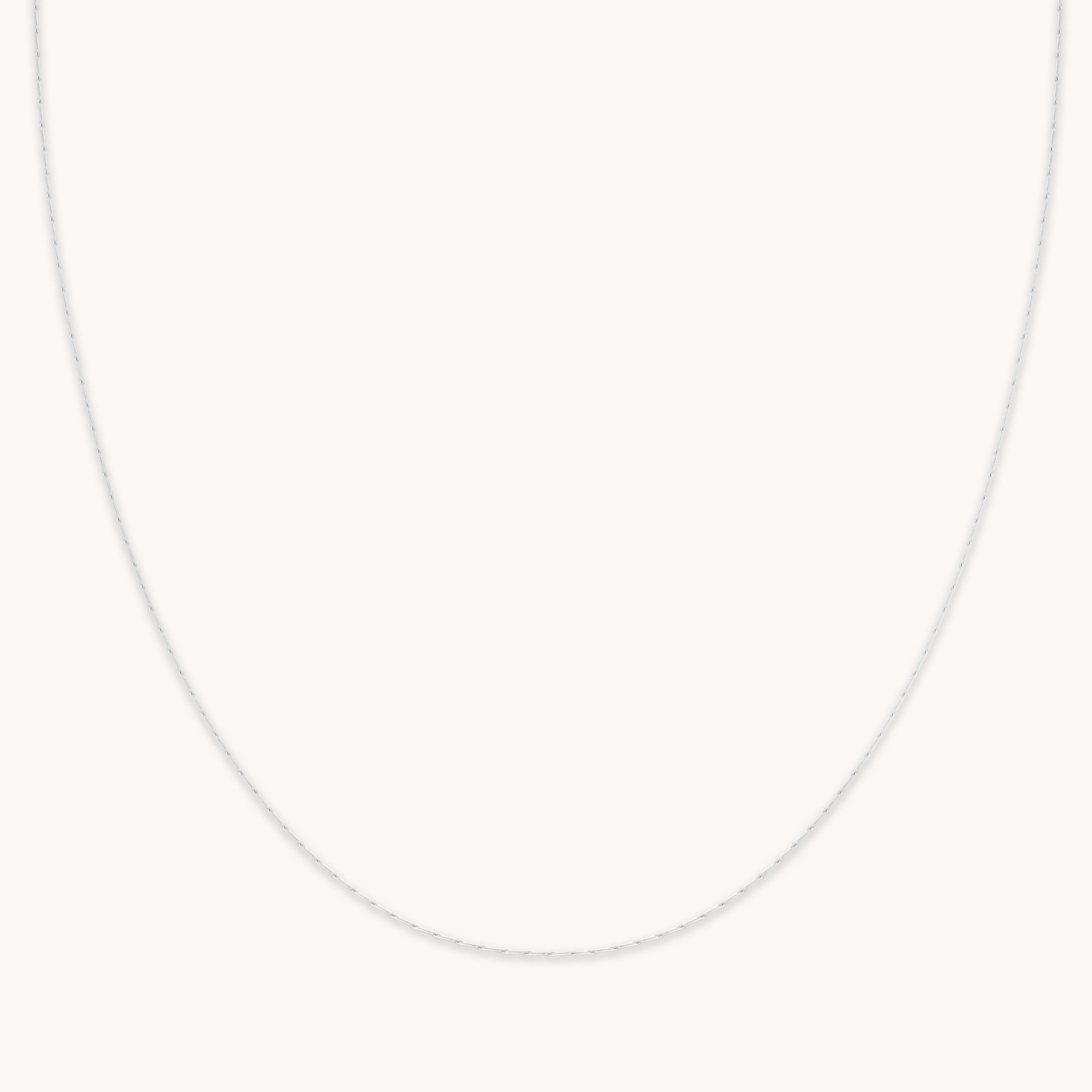 Gold Necklaces - Marylebone Chain Necklace in Solid White Gold - - Astrid & Miyu