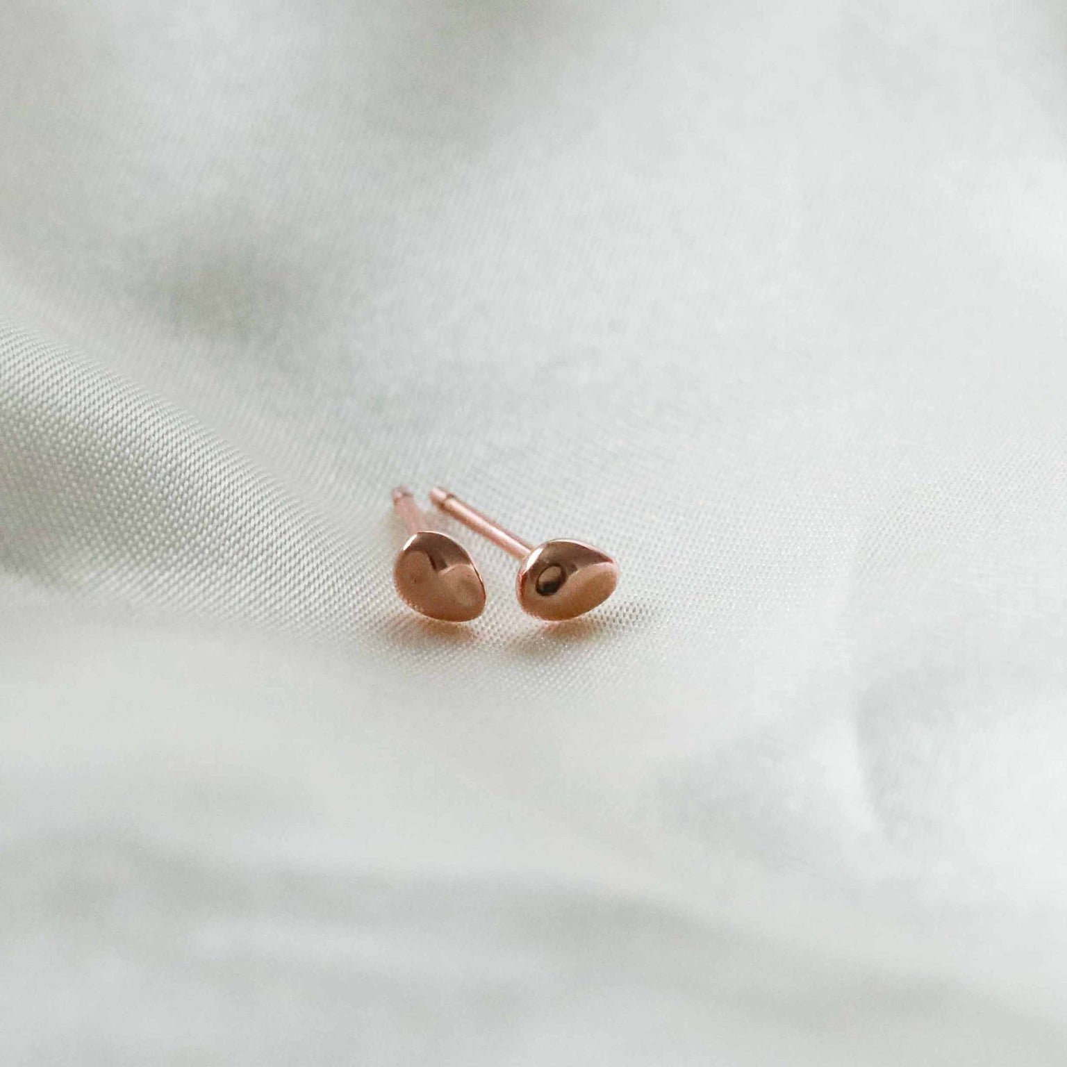 18k Rose Gold Plated Jewellery - Molten Small Stud Earrings in Rose Gold - Stud Earrings - Astrid & Miyu