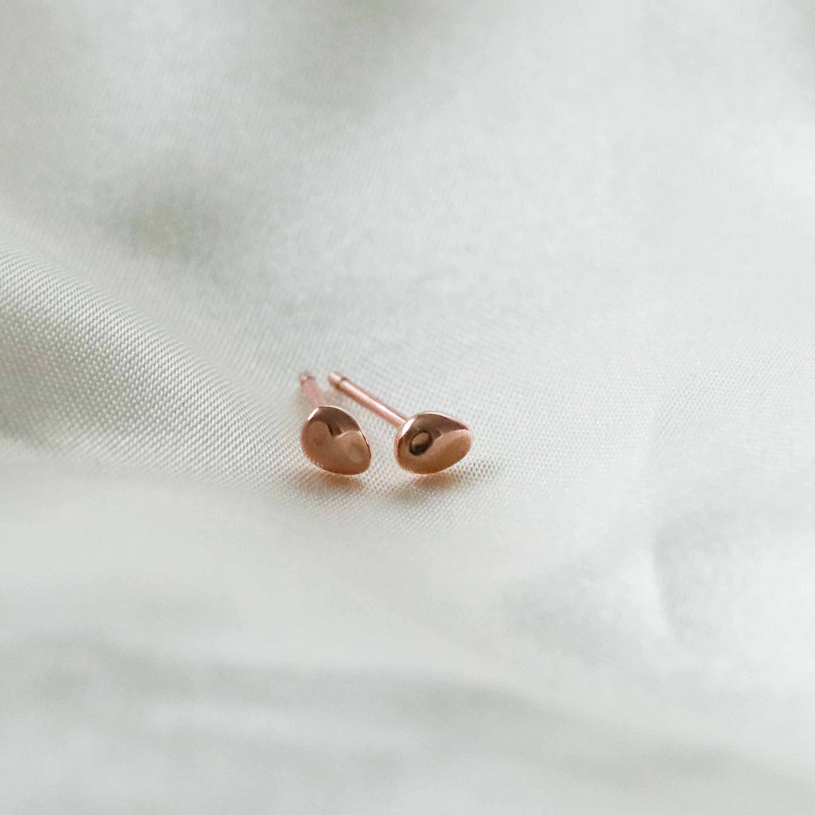 18k Rose Gold Plated Jewellery - Molten Small Stud Earrings in Rose Gold - Stud Earrings - Astrid & Miyu