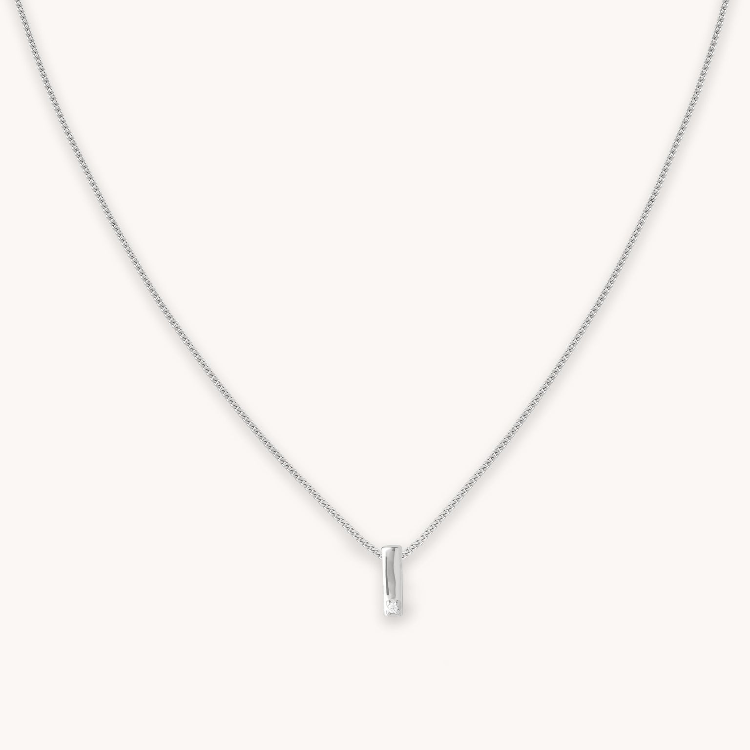 I Initial Pendant Necklace in Silver