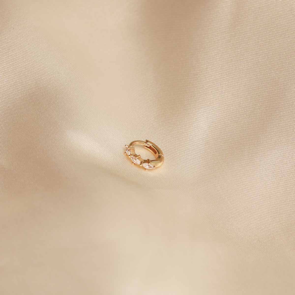 Navette Hoop 6.5mm in Gold Flat Lay