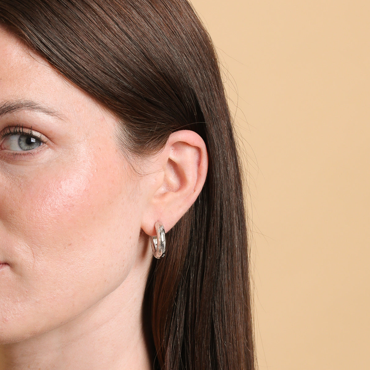 Core Collection SS23 - Cosmic Star Dome Hoops in Silver - - Astrid & Miyu