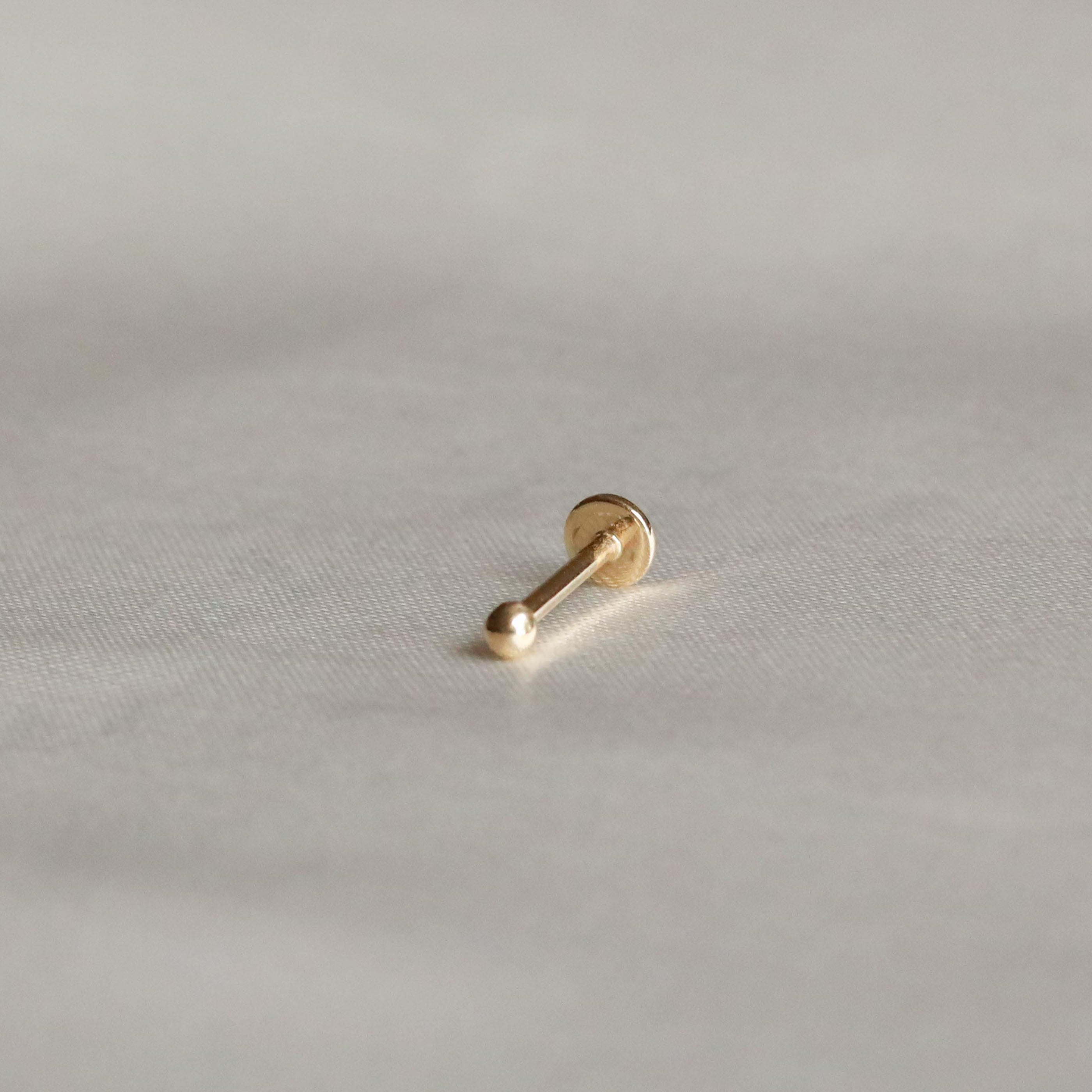 Conch Piercing Jewellery - Solid Gold Small Ball Piercing Stud - Piercing Stud - Astrid & Miyu