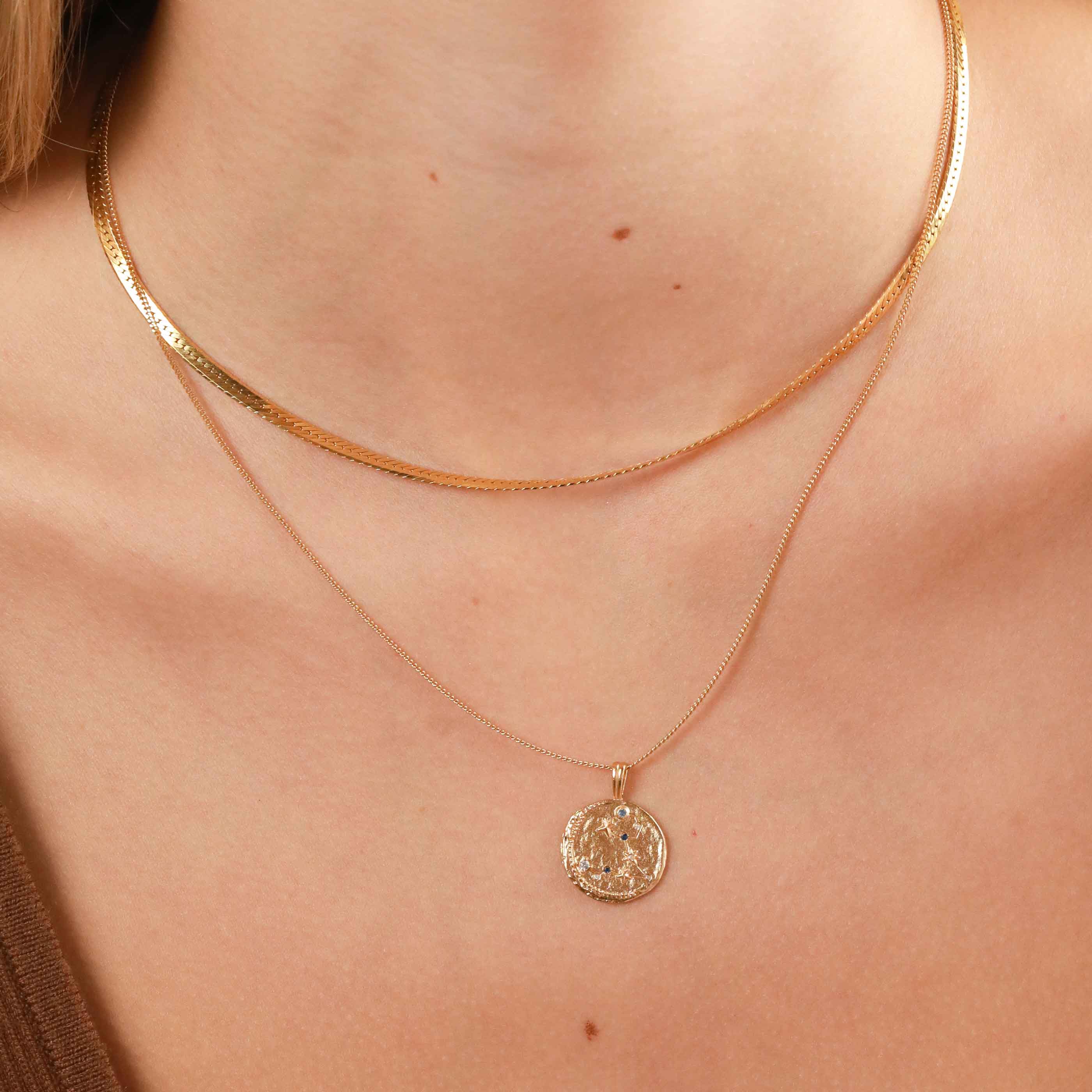 18k Gold Plated Jewellery - Pisces Zodiac Pendant Necklace in Gold - Zodiac Pendant - Astrid & Miyu
