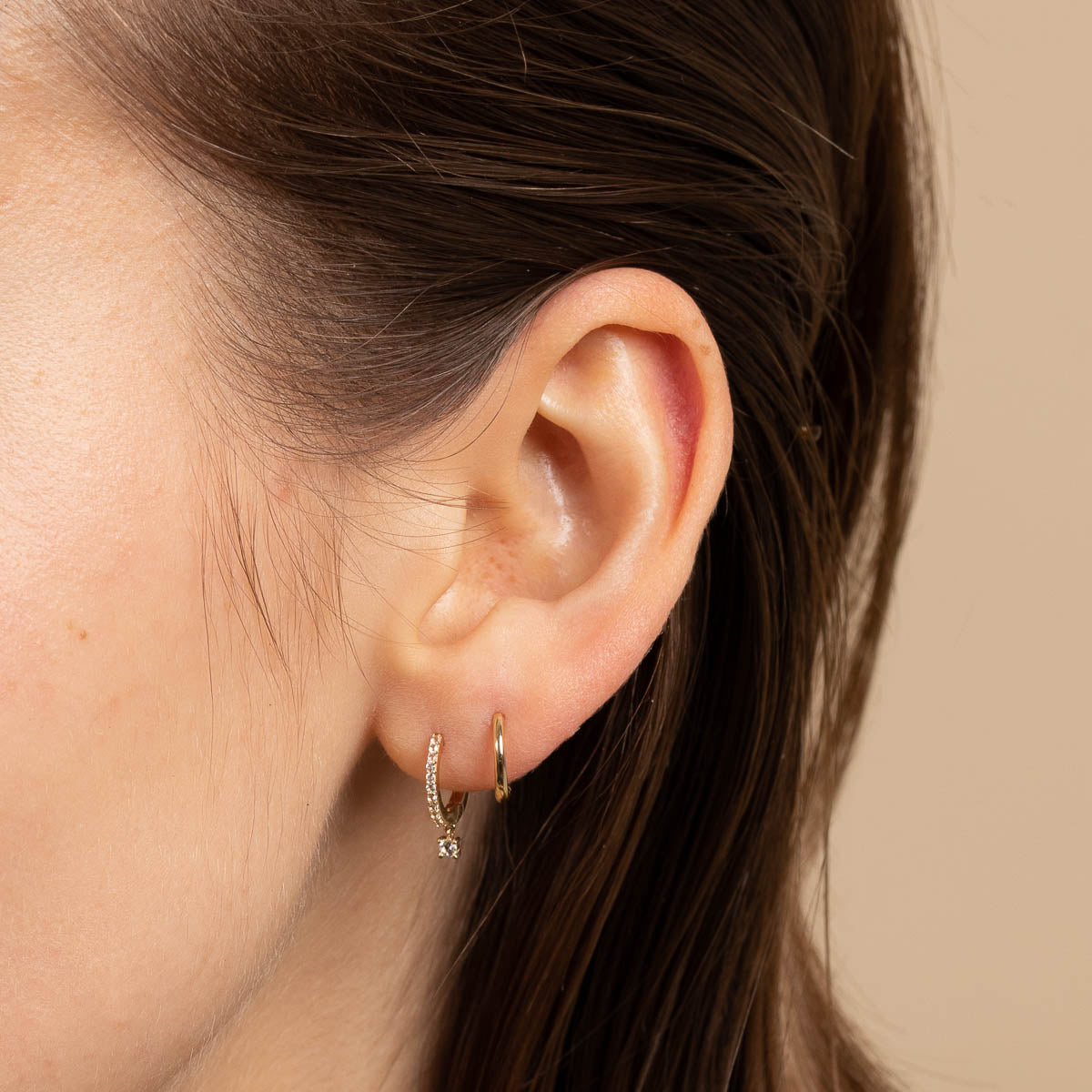 April White Topaz - Topaz Charm Gift Set in Solid Gold - Stacking Sets - Astrid & Miyu