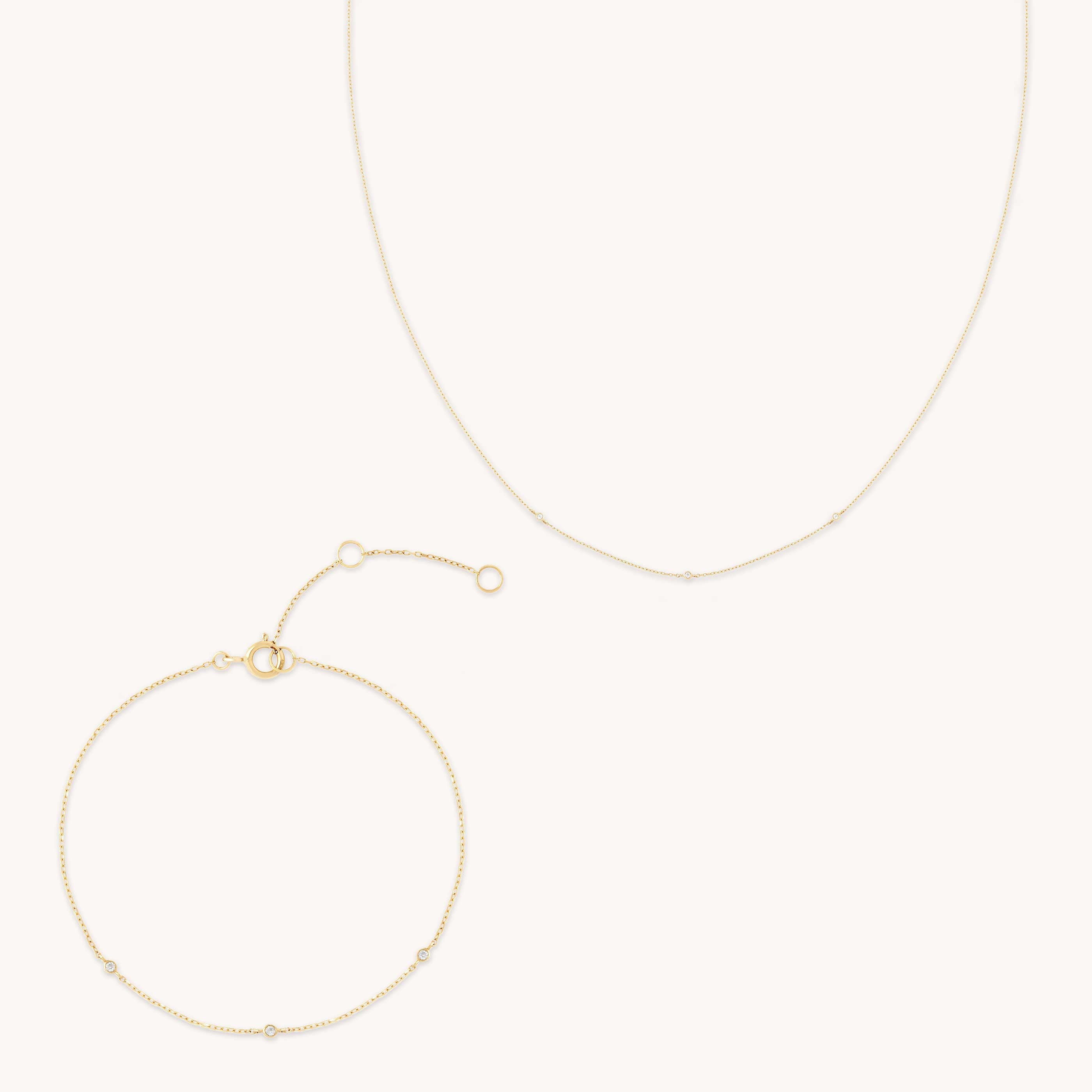 April White Topaz - Topaz Shimmer Gift Set in Solid Gold - Stacking Sets - Astrid & Miyu