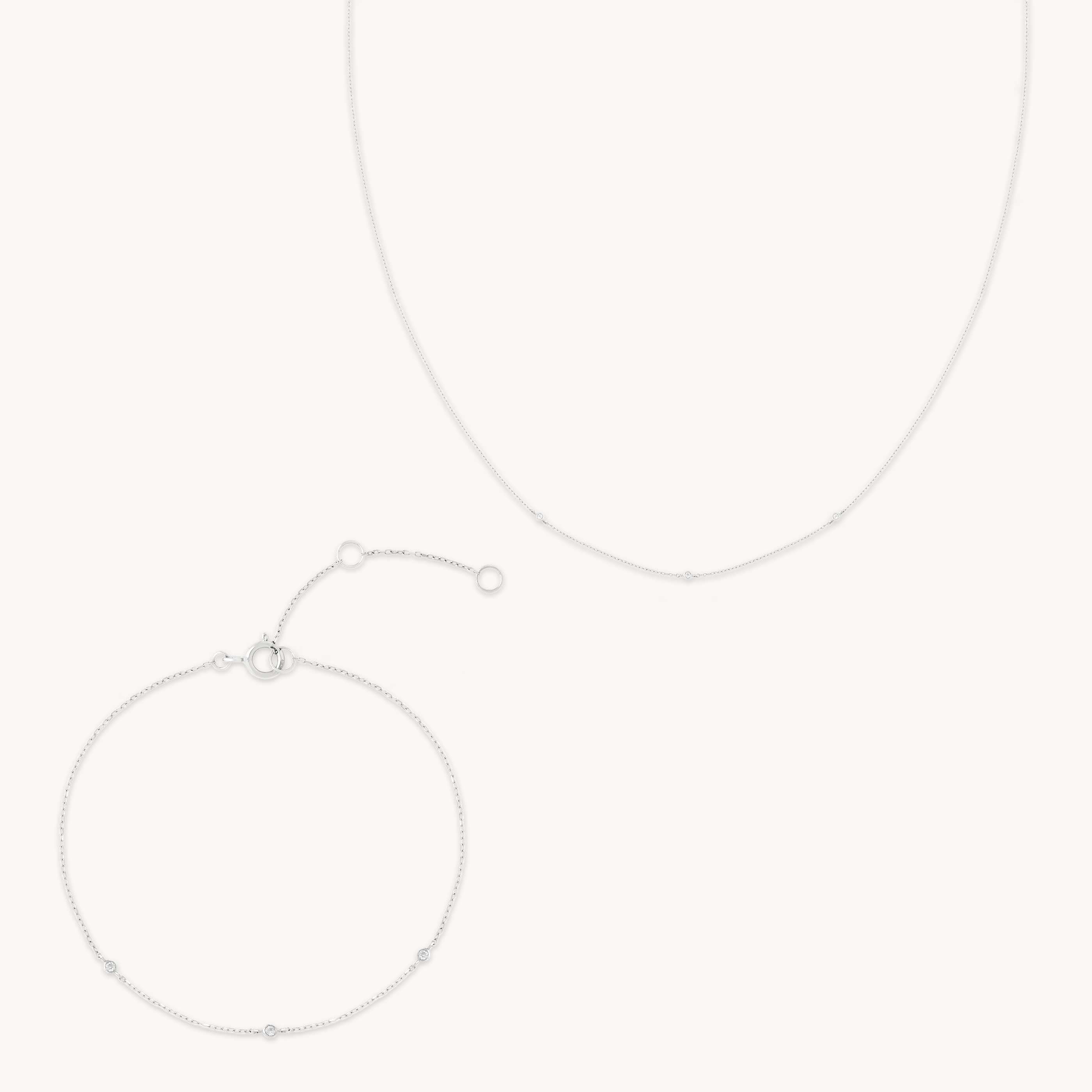 April White Topaz - Topaz Shimmer Gift Set in Solid White Gold - Stacking Sets - Astrid & Miyu