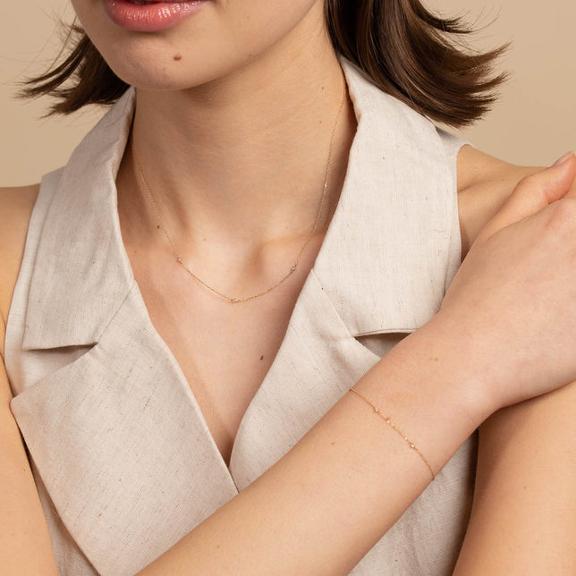 April White Topaz - Topaz Shimmer Gift Set in Solid Gold - Stacking Sets - Astrid & Miyu