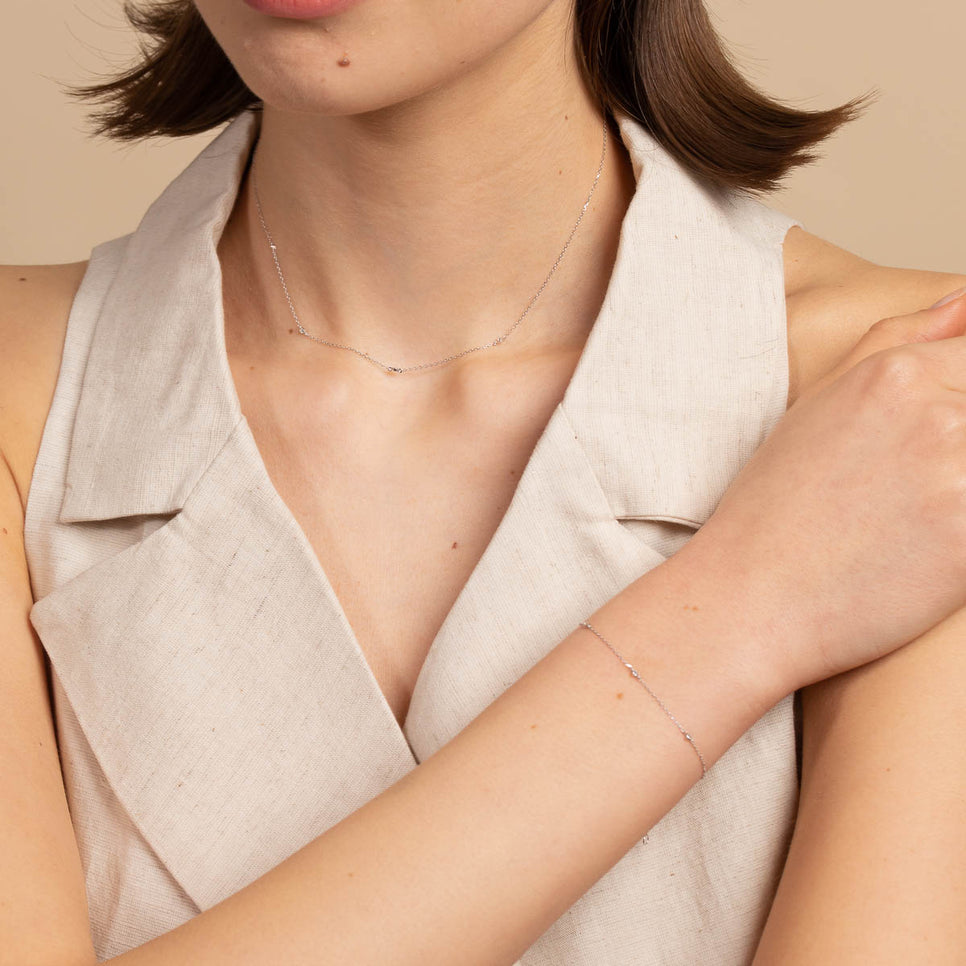 April White Topaz - Topaz Shimmer Gift Set in Solid White Gold - Stacking Sets - Astrid & Miyu