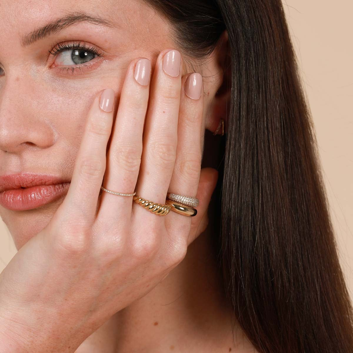 18k Gold Plated Jewellery - Essential Dome Ring in Gold - Band Ring - Astrid & Miyu