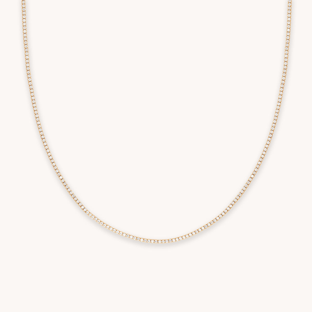 Tennis Chain Necklace in Gold