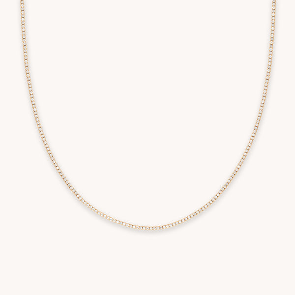 Tennis Chain Necklace in Gold