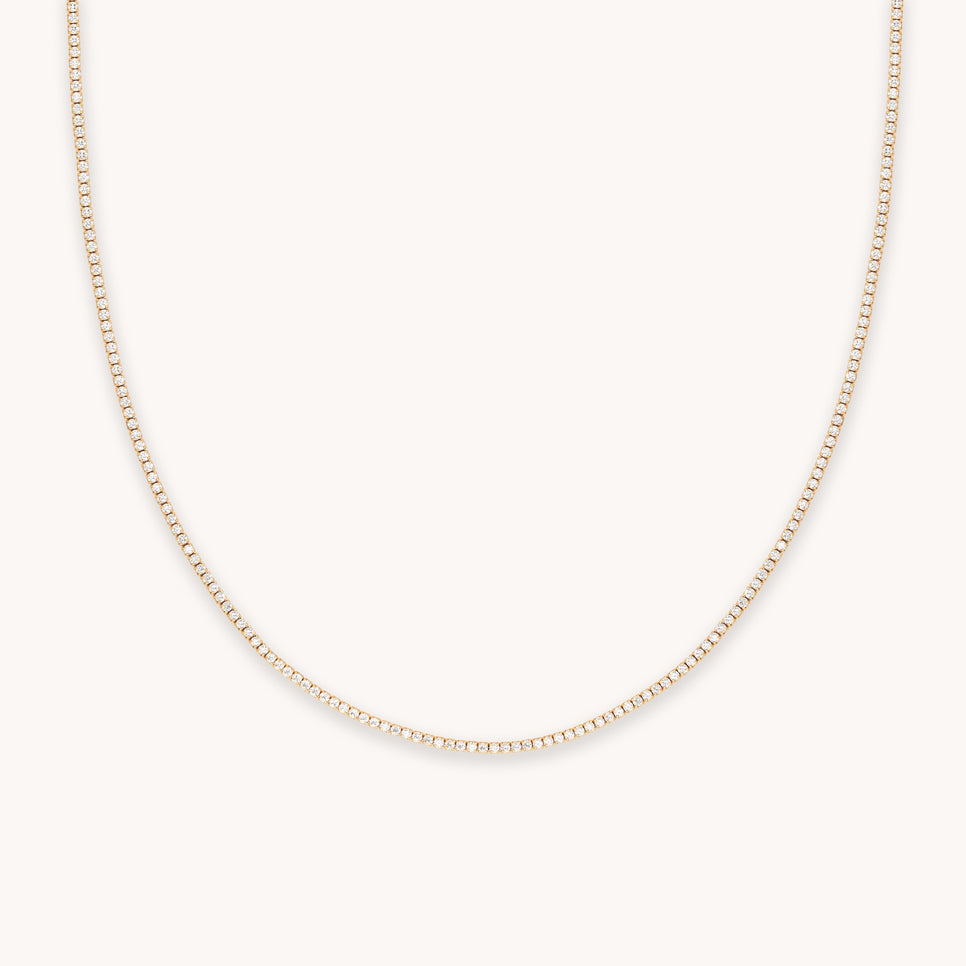 Tennis Chain Necklace in Gold