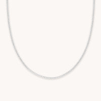 Tennis Chain Necklace in Silver