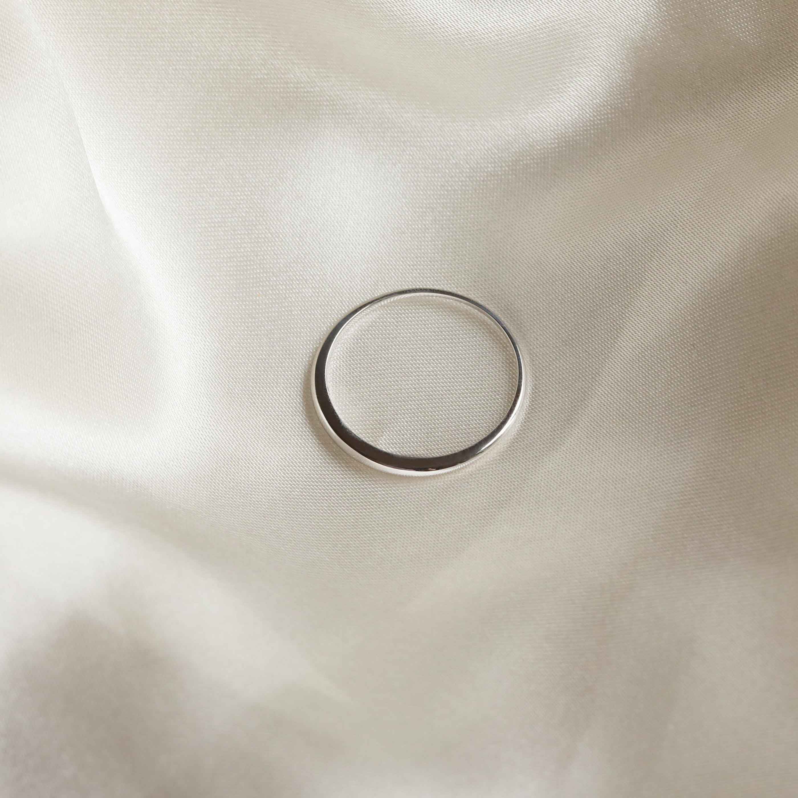 Band Rings - Dome Ring in Solid White Gold - Band Ring - Astrid & Miyu