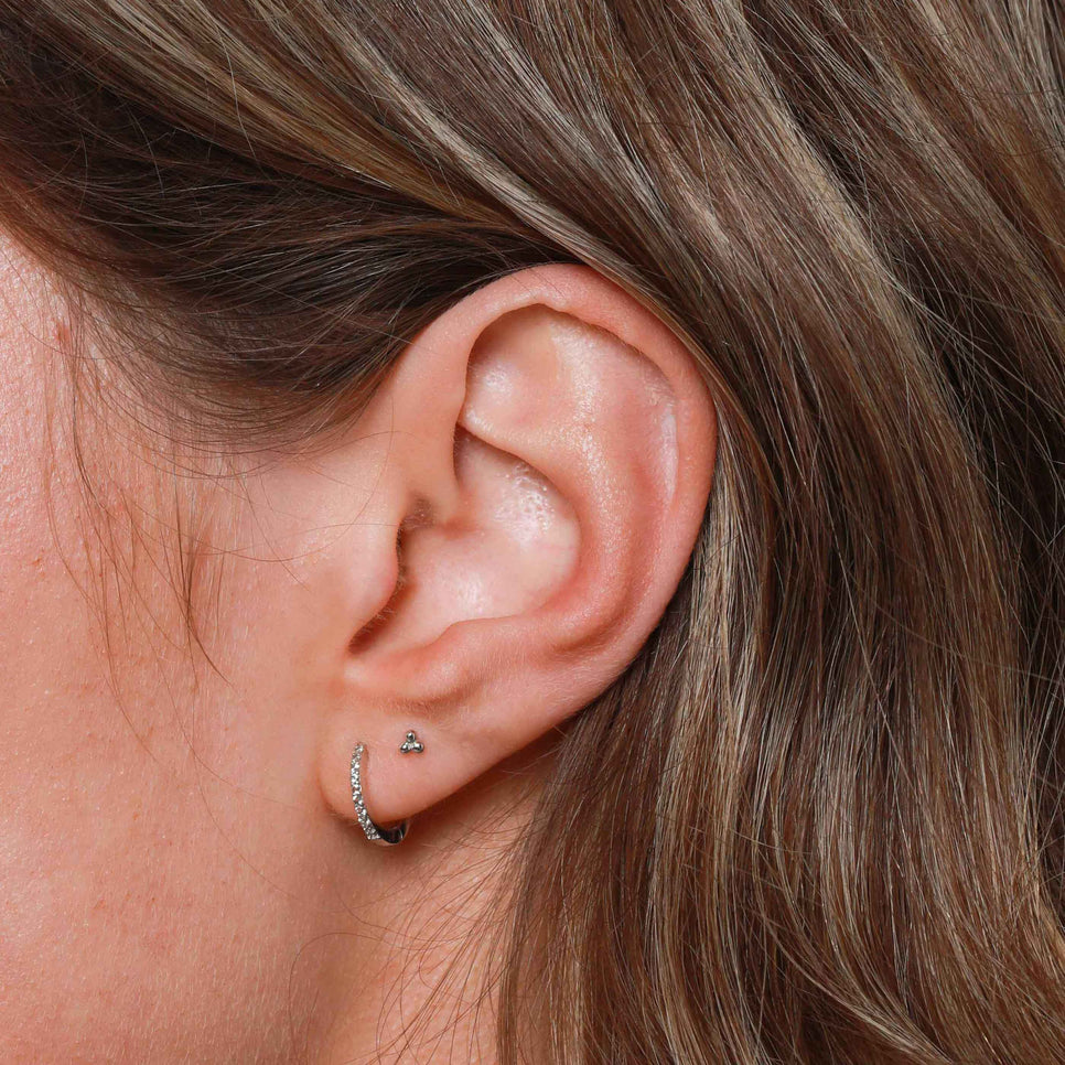 April White Topaz - Topaz Hoops in Solid White Gold - Hoop Earrings - Astrid & Miyu