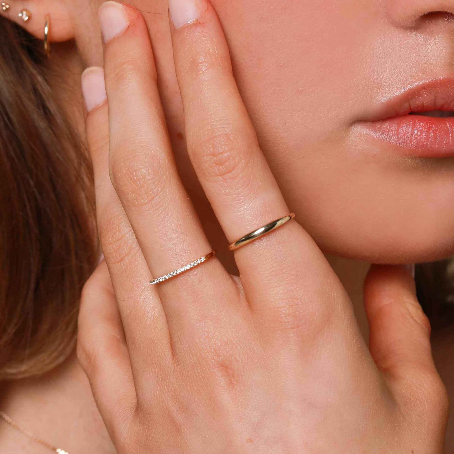 April White Topaz - Topaz Eternity Ring in Solid Gold - Band Ring - Astrid & Miyu