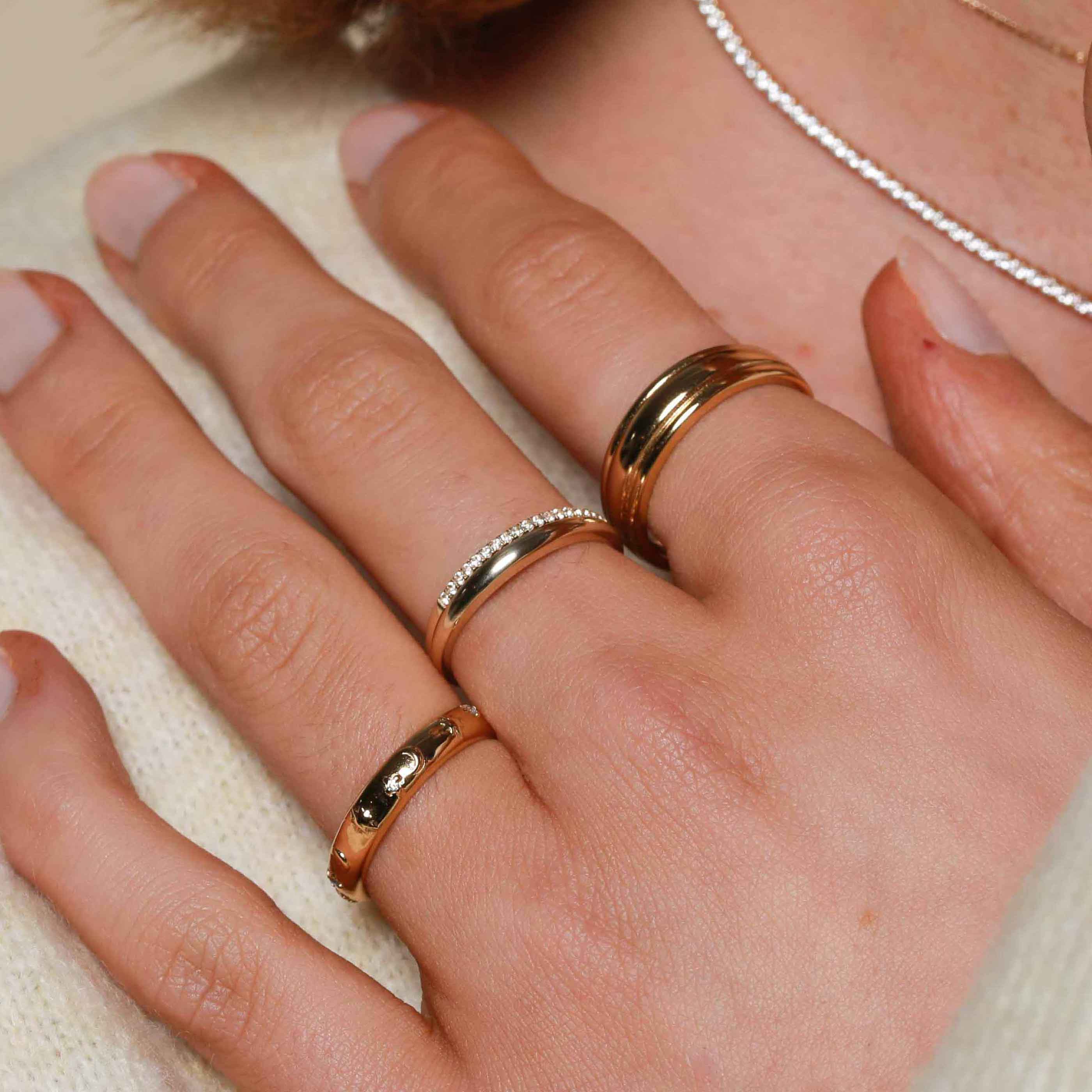 April White Topaz - Topaz Eternity Ring in Solid Gold - Band Ring - Astrid & Miyu