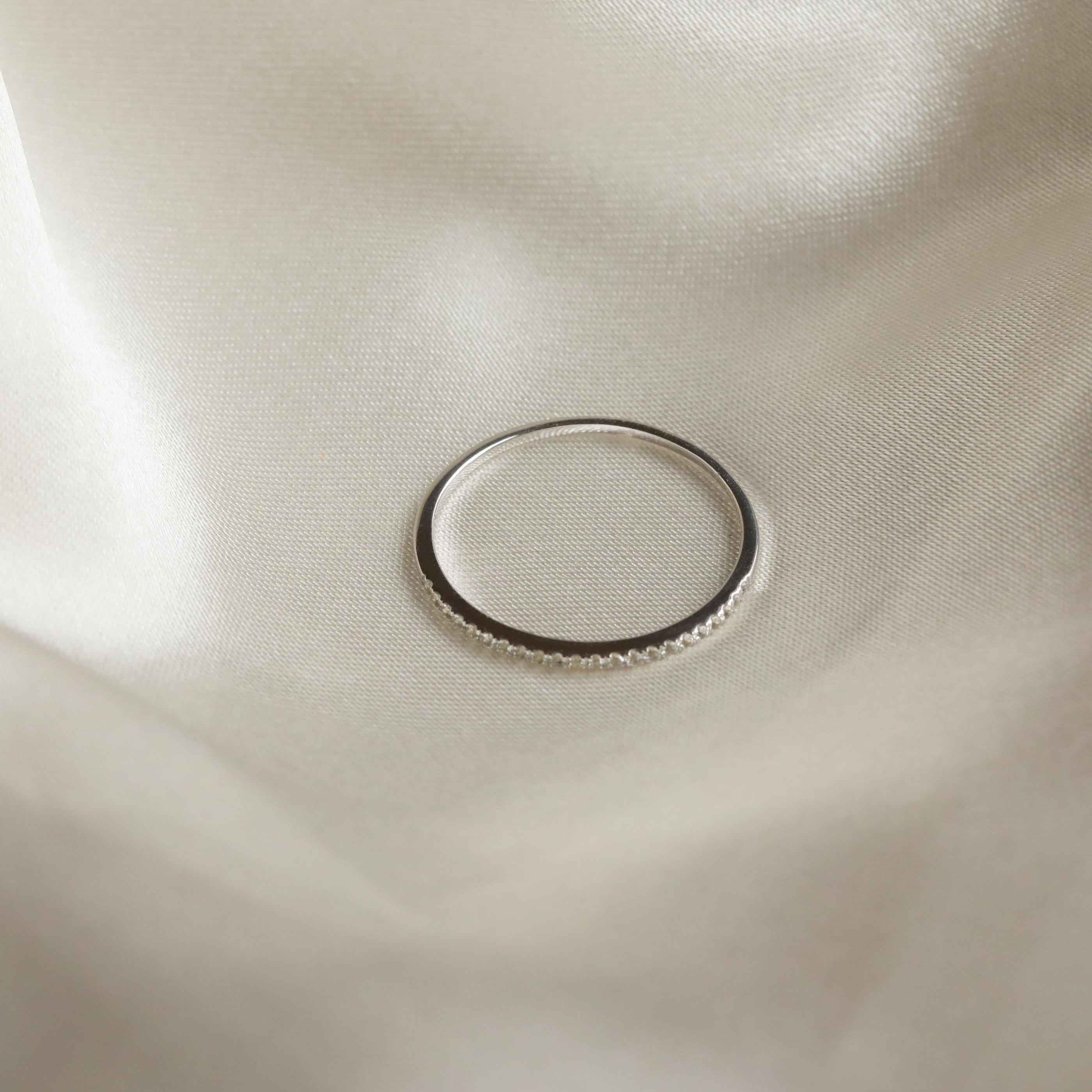 April White Topaz - Topaz Eternity Ring in Solid White Gold - Band Ring - Astrid & Miyu