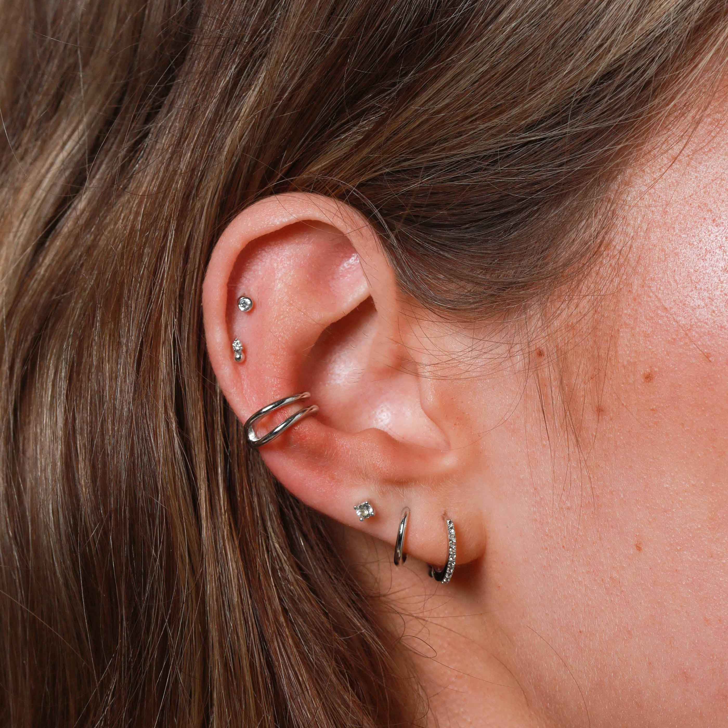 April White Topaz - Topaz Stud Earrings in Solid White Gold - Stud Earrings - Astrid & Miyu