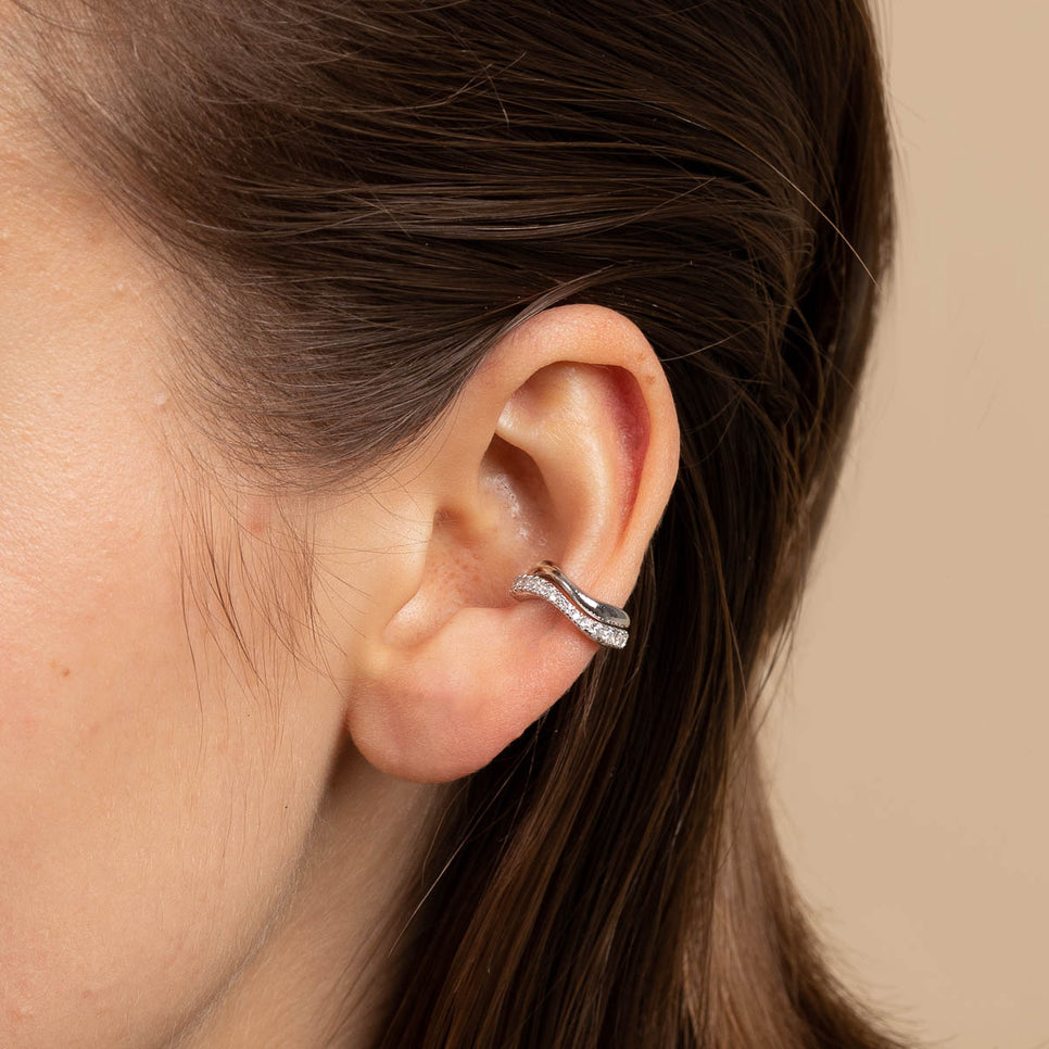 Bold Zodiacs & Zodiac Gift Sets - Wave Cuff Gift Set in Silver - Stacking Sets - Astrid & Miyu