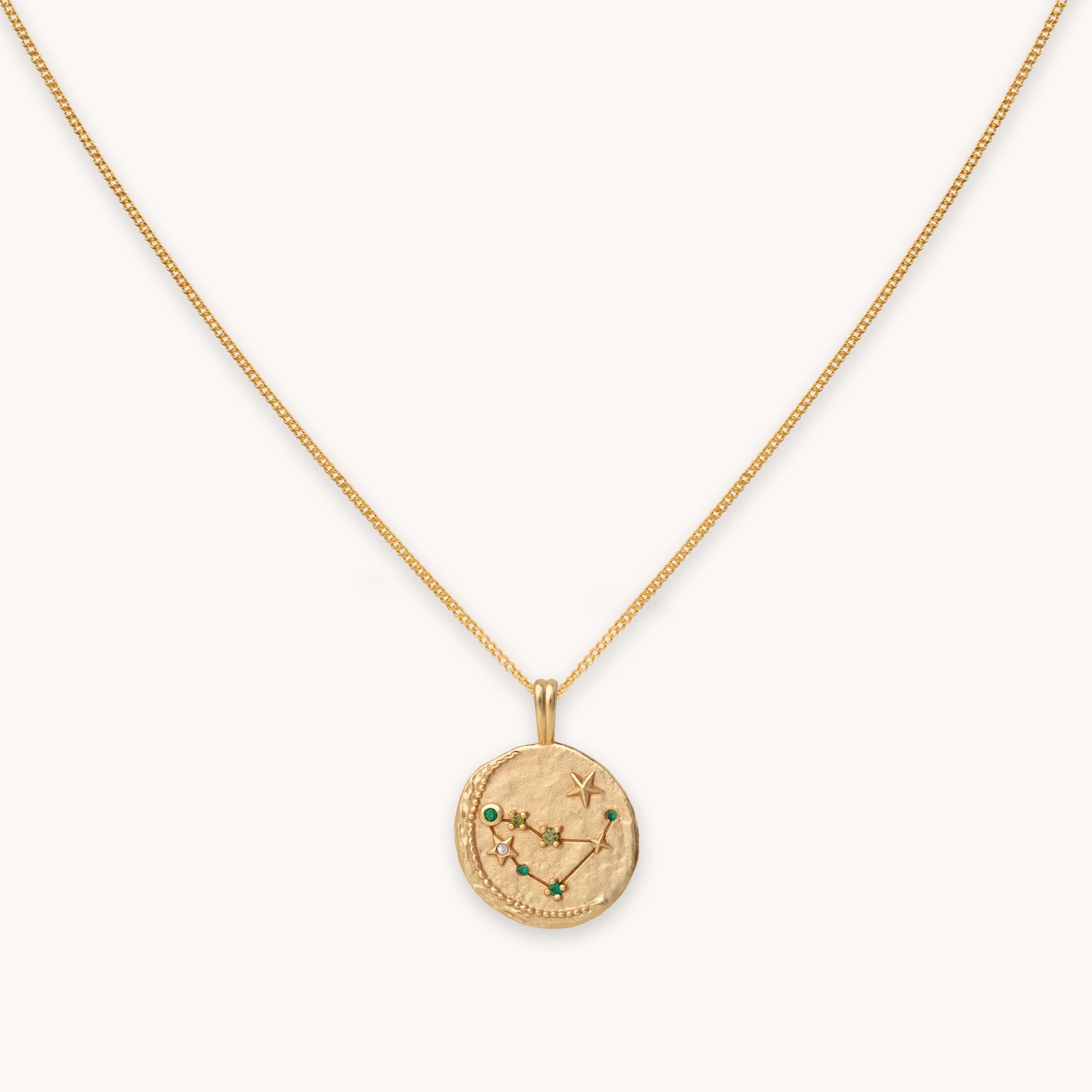 Capricorn Zodiac Pendant Necklace in Gold