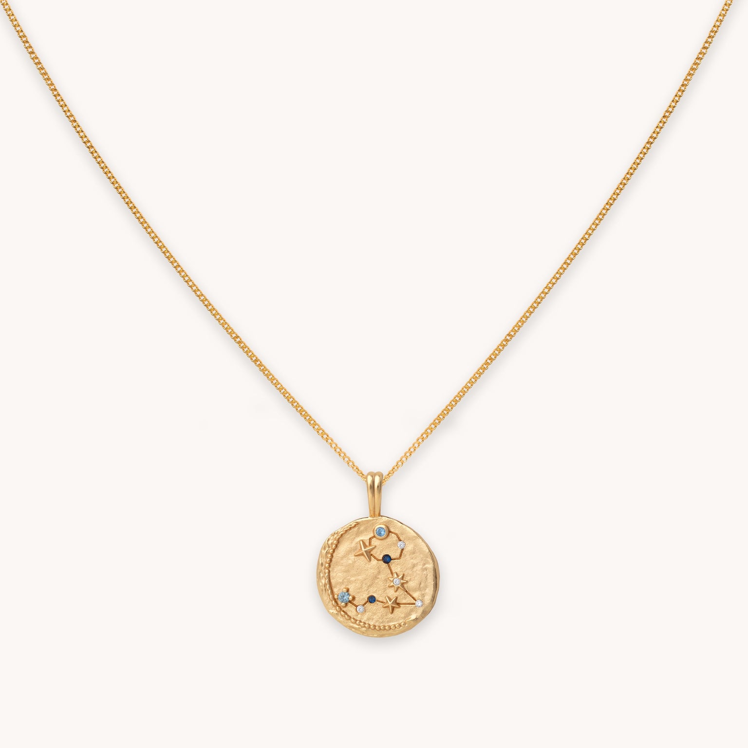 Pisces Zodiac Pendant Necklace in Gold