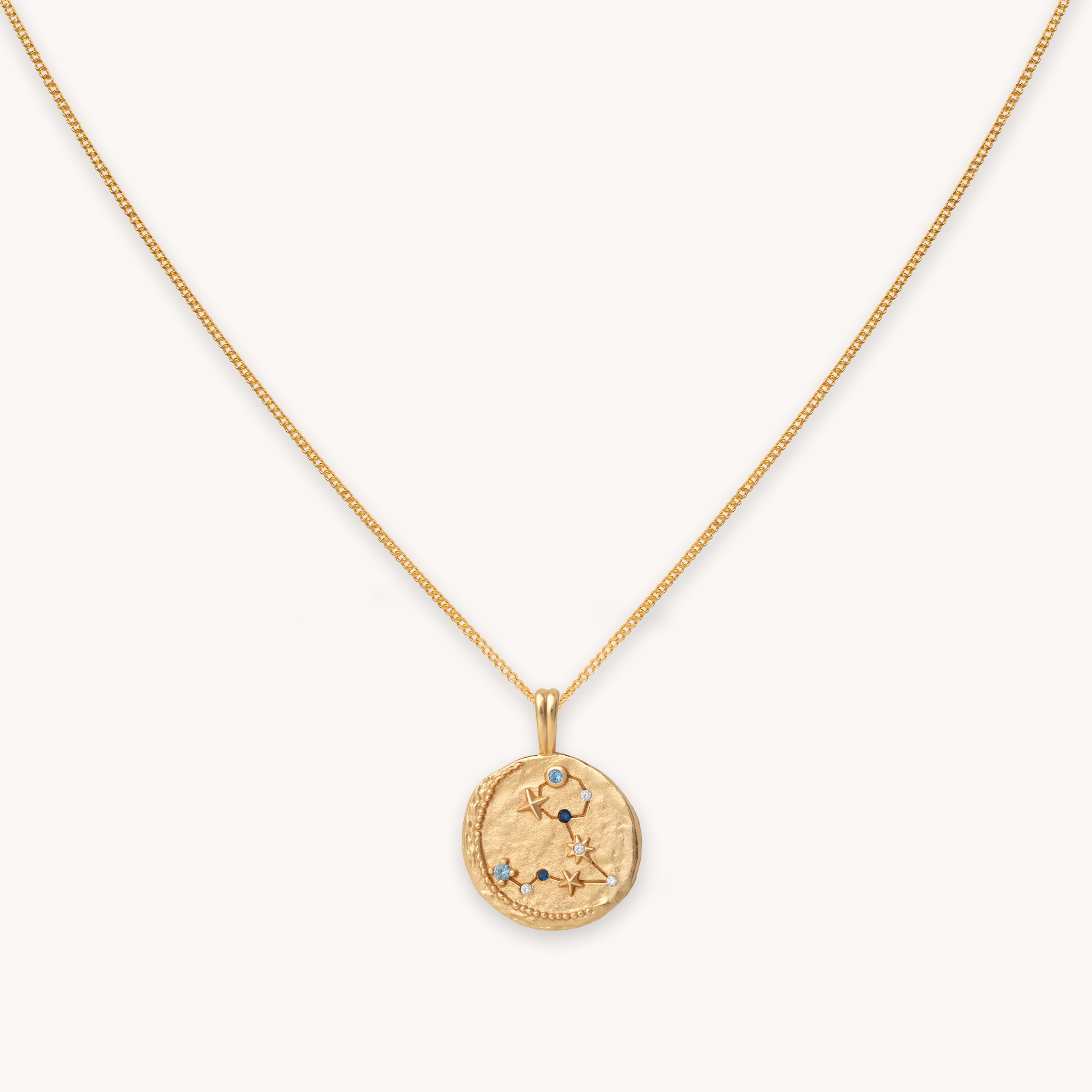 Pisces Zodiac Pendant Necklace in Gold
